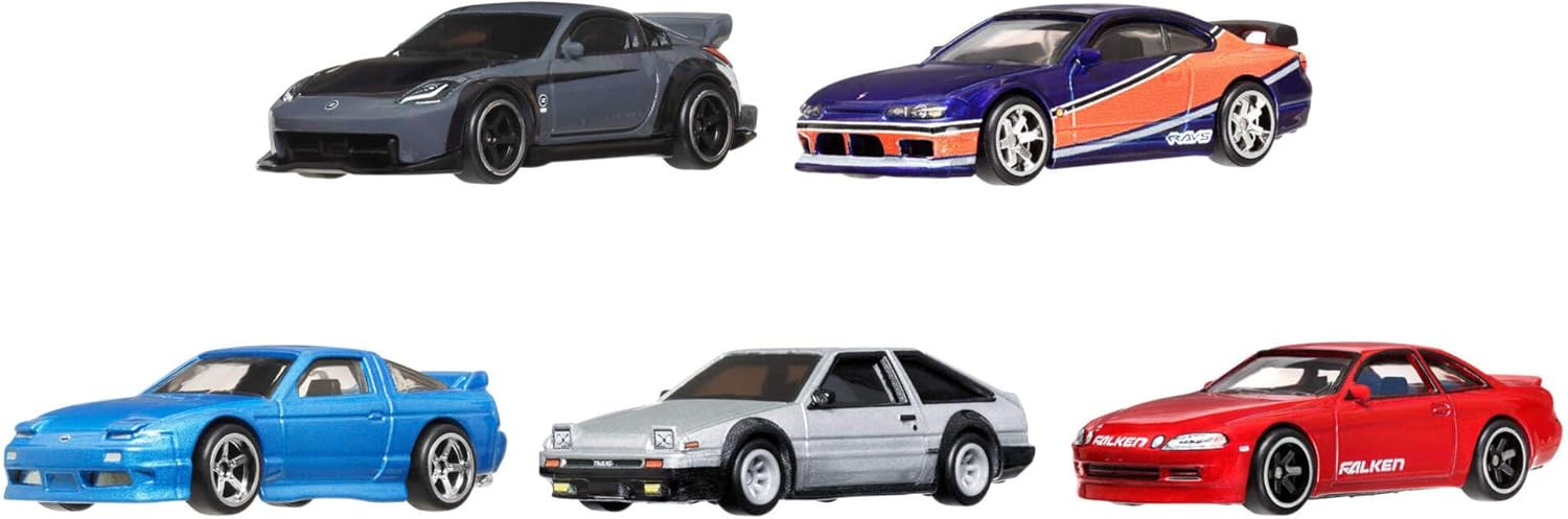 Hot Wheels Toy Cars, Premium Fast & Furious Tokyo Drift Bundle, 5 1:64 Scale Die-Cast Vehicles from the Fast Movie in Collectable Packaging - Image 8