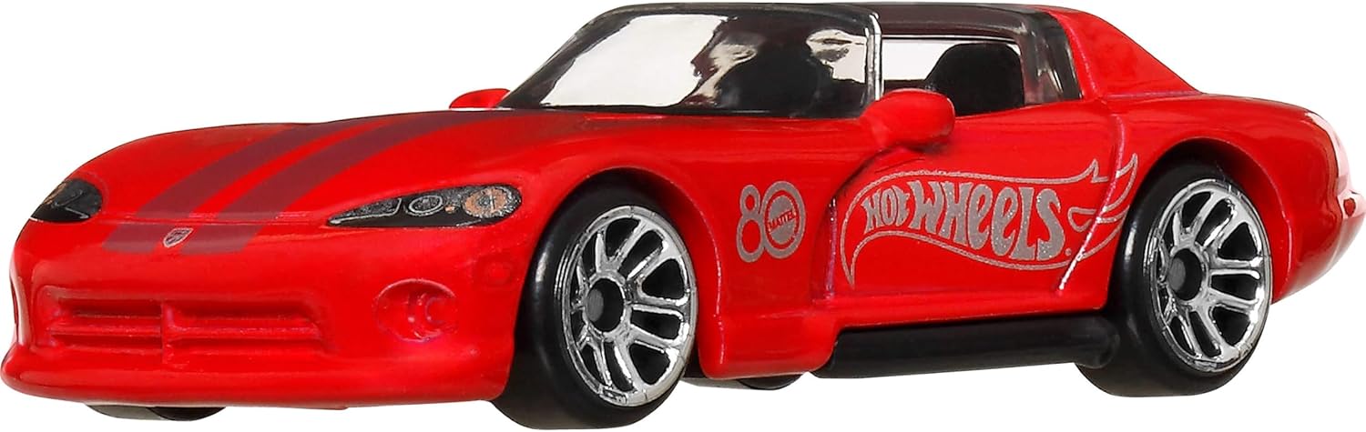 Hot Wheels Toy Cars & Trucks 8-Pack, Set of 8 Die-Cast 1:64 Scale Retro Vehicles with Special Mattel 80th Anniversary Deco & Packaging - Image 7