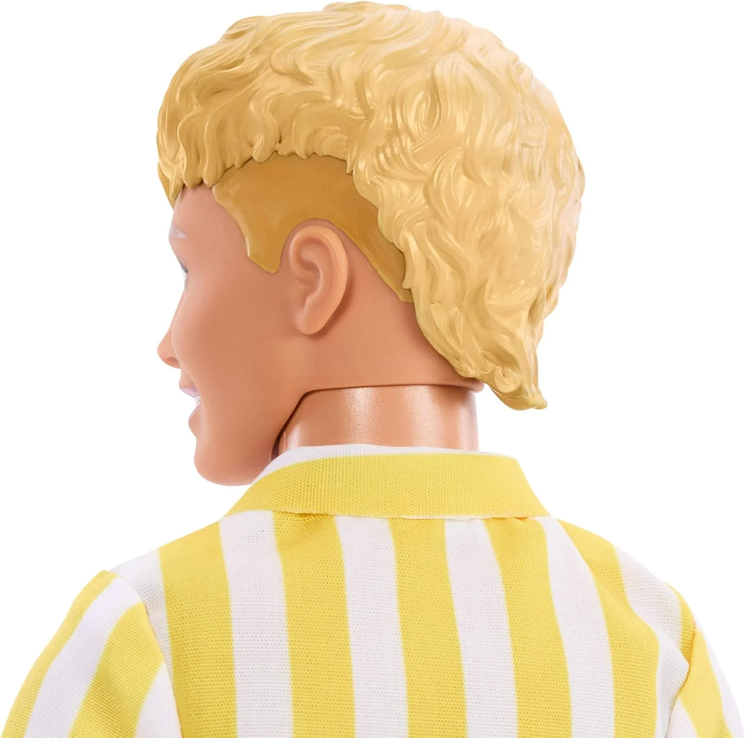 Barbie Fashionistas Style Ken Doll #252 with Blond Hair, Wearing Orange and Yellow Polka-Dot Board Shorts with Yellow and White Striped Shirt, Orange Shoes, JJN66 - Image 3