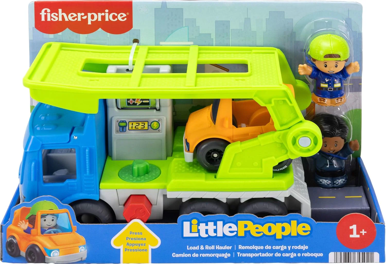 Fisher-Price Little People Toddler Toy Load & Roll Hauler Car Carrier & Mechanic Playset for Preschool Pretend Play Kids Ages 1+ Years, JJY78 - Image 4