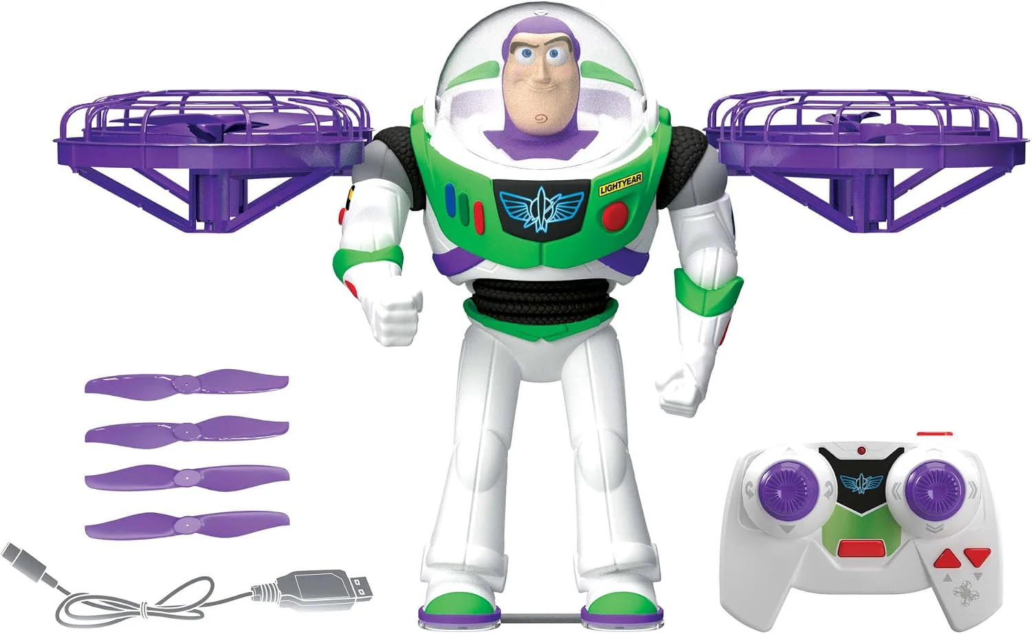 Mattel Disney and Pixar Toy Story 5 Flying RC, Hi-Tech Edition Buzz Lightyear Remote Controlled Electronic Split Wing Space Ranger, JKV53 - Image 5