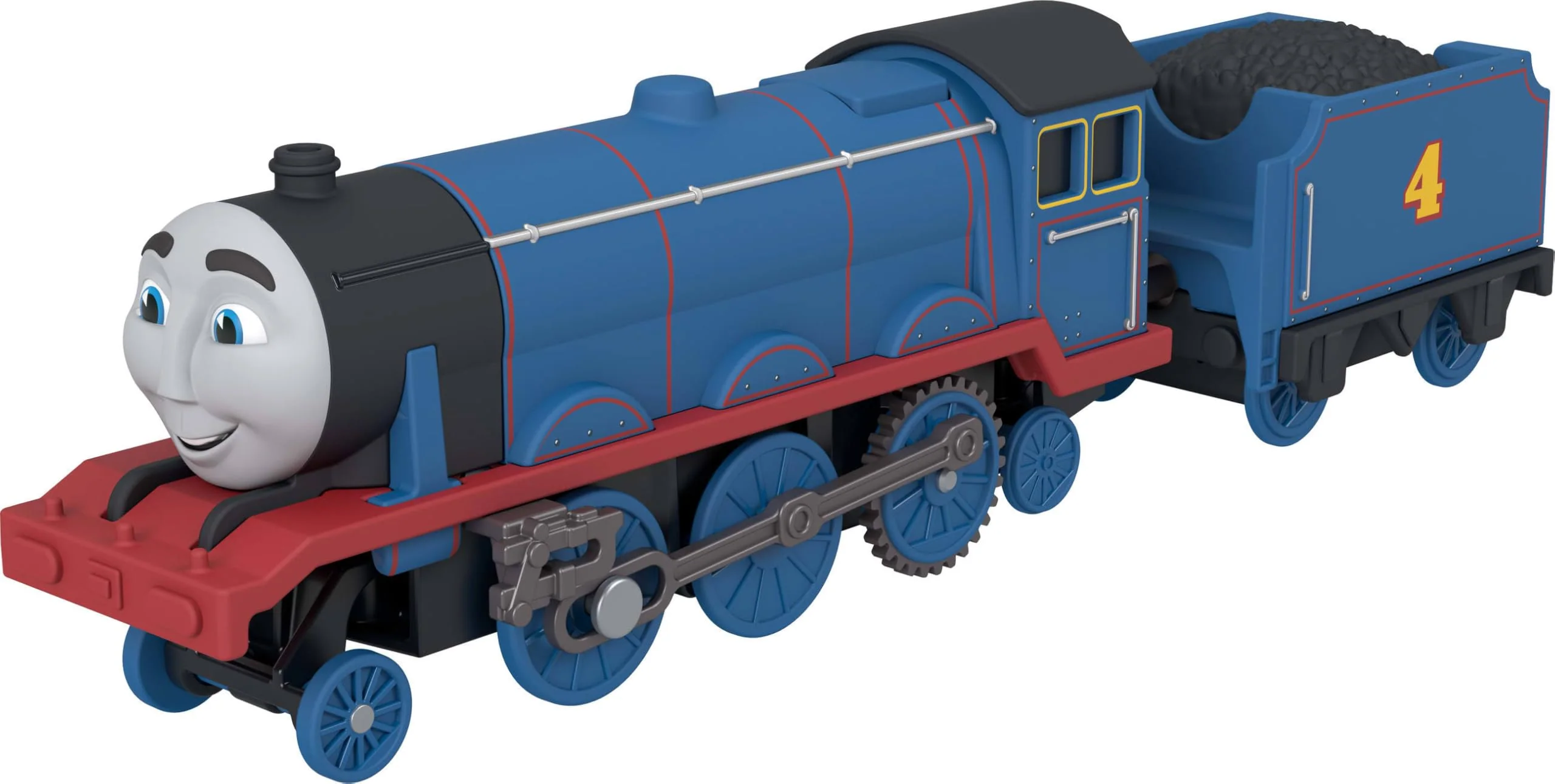 Thomas & Friends von Fisher-Price Batteriebetriebener Spielzeugzug, Batteriebetriebene Lok Gordon mit Kohlewagen, Klassische Figuren aus der Serie, JLL48