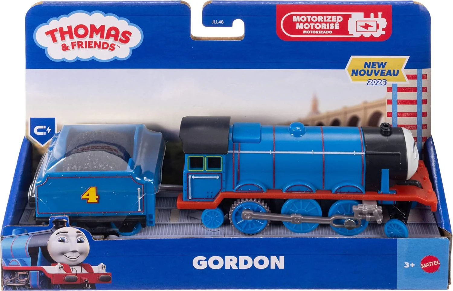 Thomas & Friends von Fisher-Price Batteriebetriebener Spielzeugzug, Batteriebetriebene Lok Gordon mit Kohlewagen, Klassische Figuren aus der Serie, JLL48 - Image 3