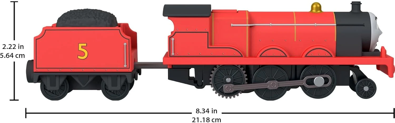 Thomas & Friends von Fisher-Price Batteriebetriebener Spielzeugzug, Batteriebetriebene Lok James mit Kohlewagen, Klassische Figuren aus der Serie, JLL51 - Image 2