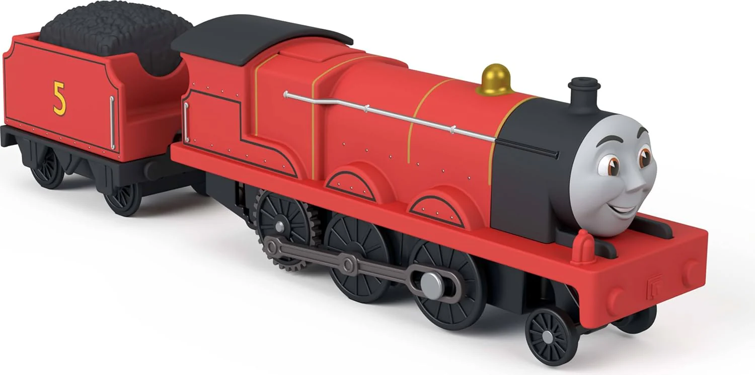 Thomas & Friends von Fisher-Price Batteriebetriebener Spielzeugzug, Batteriebetriebene Lok James mit Kohlewagen, Klassische Figuren aus der Serie, JLL51 - Image 3