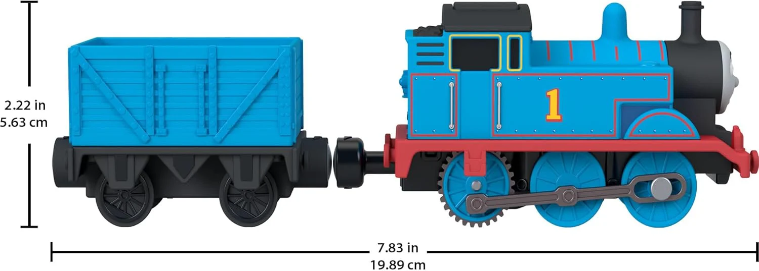 Thomas & Friends von Fisher-Price Batteriebetriebener Spielzeugzug Thomas mit Frachtwaggon, Batteriebetriebene Lokomotive, mit klassischen Figuren aus der Serie, JLL45 - Image 4