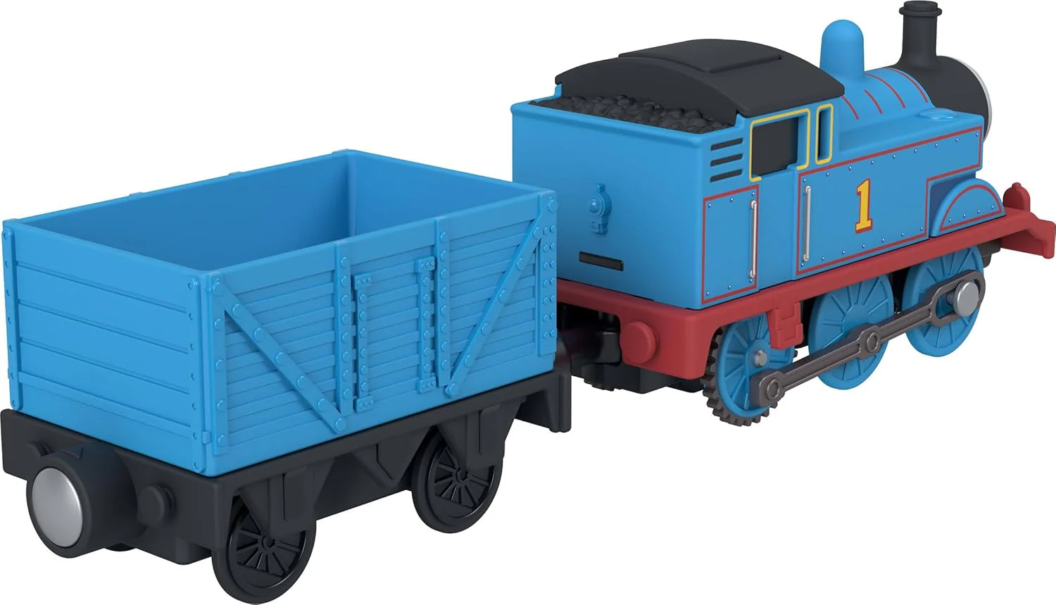 Thomas & Friends von Fisher-Price Batteriebetriebener Spielzeugzug Thomas mit Frachtwaggon, Batteriebetriebene Lokomotive, mit klassischen Figuren aus der Serie, JLL45 - Image 5
