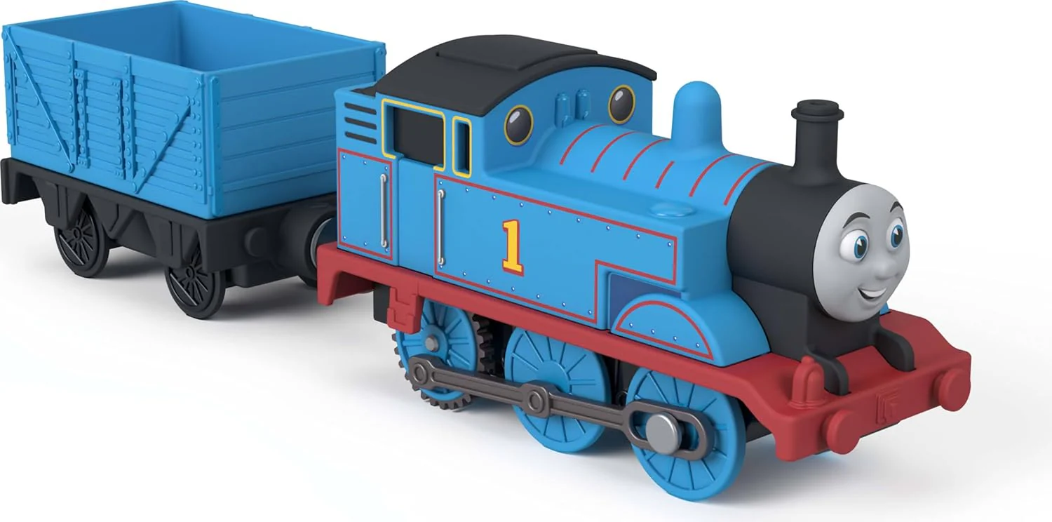Thomas & Friends von Fisher-Price Batteriebetriebener Spielzeugzug Thomas mit Frachtwaggon, Batteriebetriebene Lokomotive, mit klassischen Figuren aus der Serie, JLL45 - Image 6