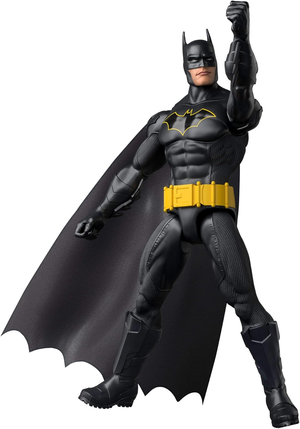 Mattel DC 12-Inch Batman Action Figure, Black Batsuit with Yellow Belt & Fabric Cape, Detailed Design & 7 Points of Articulation, JMD68 - Image 3