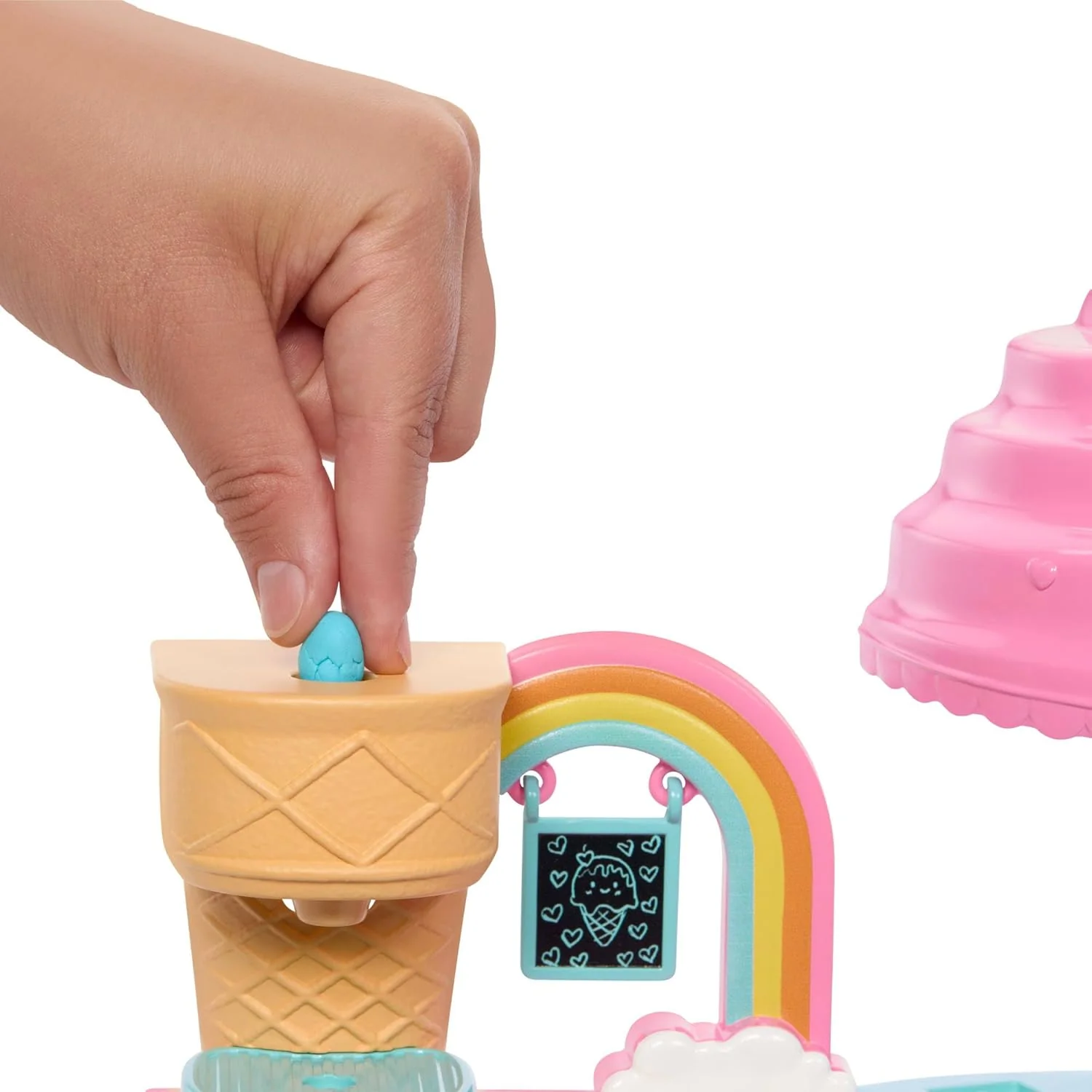 Barbie Club Chelsea Ice Cream Shop Playset with Chelsea Doll, 2 Dough Colors, and Accessories, JMJ42 - Image 2