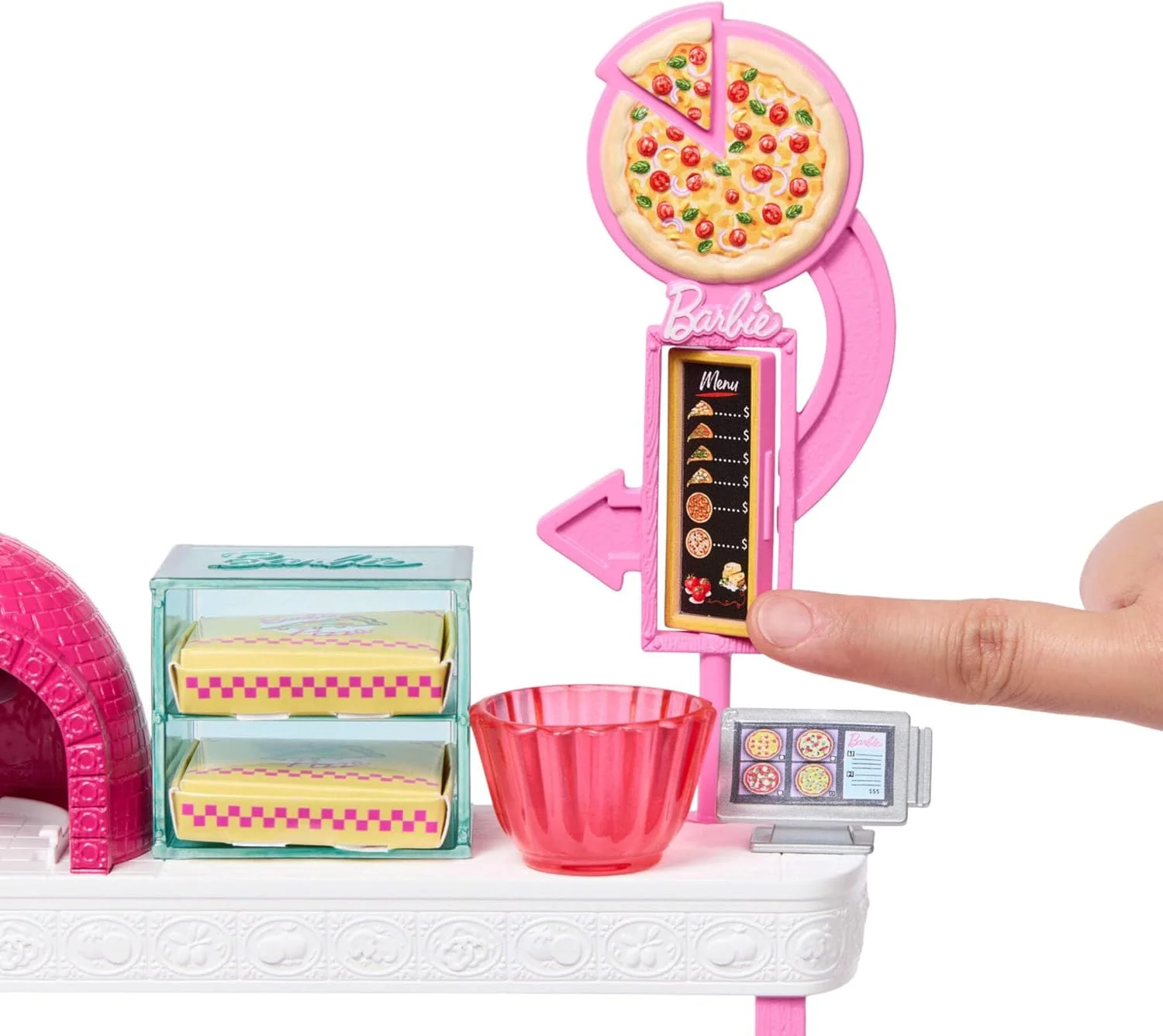 Barbie Pizza Shop Playset with Blonde Doll & 25 Accessories Including Dough, Pizza Toppings, and more, JMK21 - Image 2