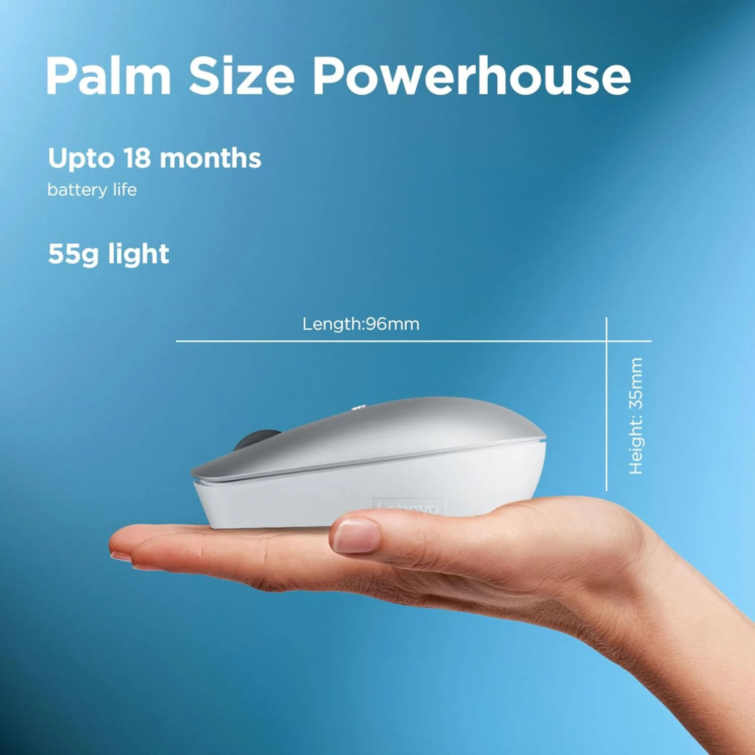 Lenovo 540 USB-C Compact Wireless Mouse (Cloud Grey - Image 5