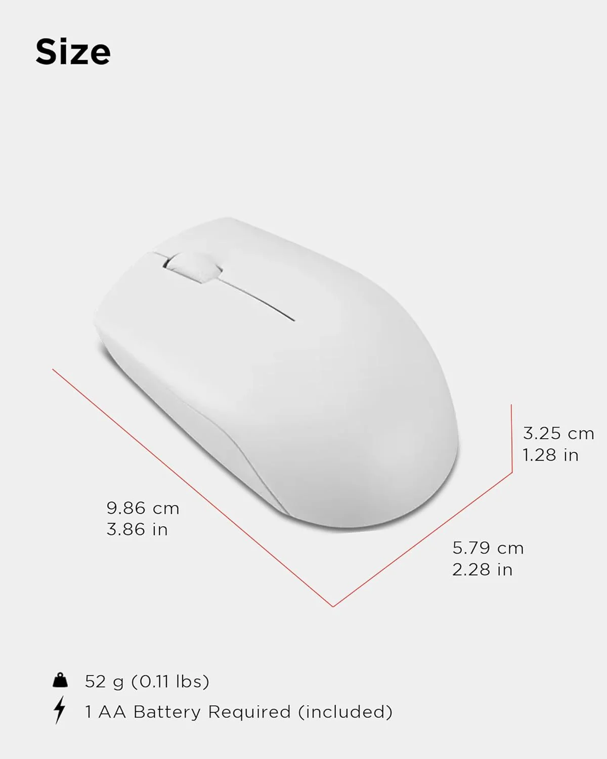 Lenovo 300 Mouse Wireless Compatto, Sensore Ottico 1000 DPI, 2,4 GHz, Ambidestro, Portatile per Laptop e PC, Cloud Grey - Image 5