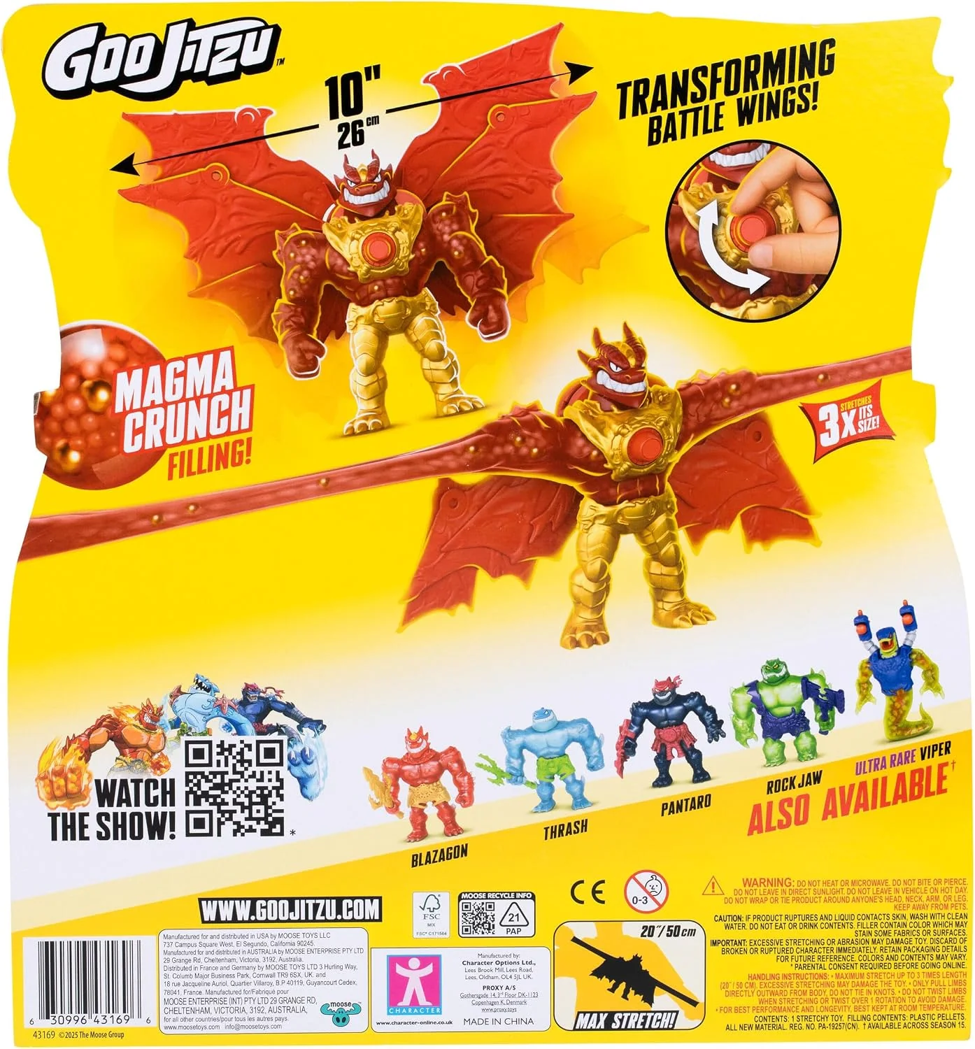 Goo Jitzu Battlewing Blazagon Power-Up Figure – 8.5” Tall, Stretchy Action Figure with Massive Battle Wings, Goo-Activated Power - Image 6