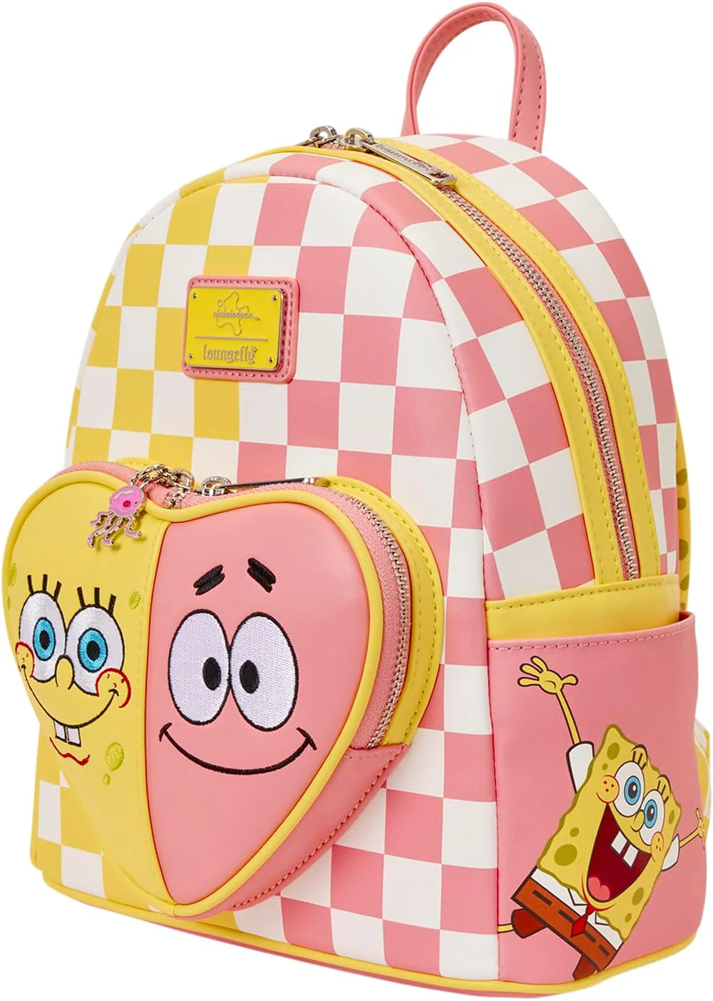 Loungefly Nickelodeon Spongebob Squarepants - Patrick Star - Mini Zaino a Scacchi con Tasca Frontale a Forma di Cuore - Ideale per Bambini e Adulti - Borse da Collezione - Image 2