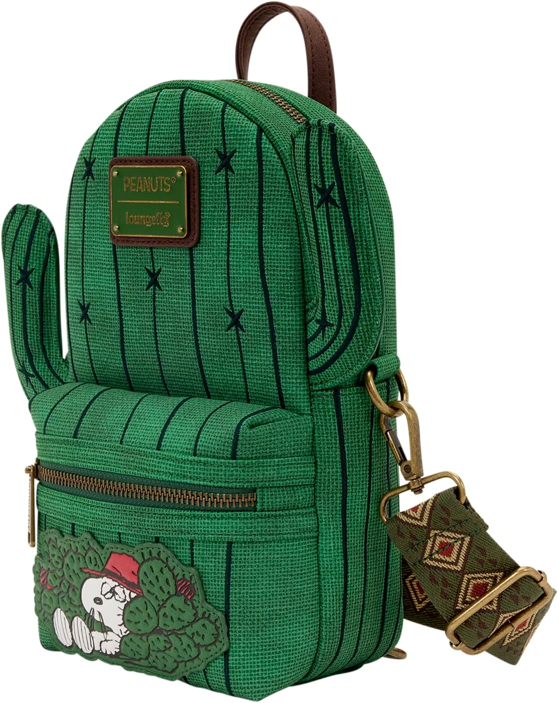 Loungefly Peanuts: Spike - Desert Cactus - Burlap Sling Crossbody Bag with Jacquard Strap - Collectible Bags - Image 3
