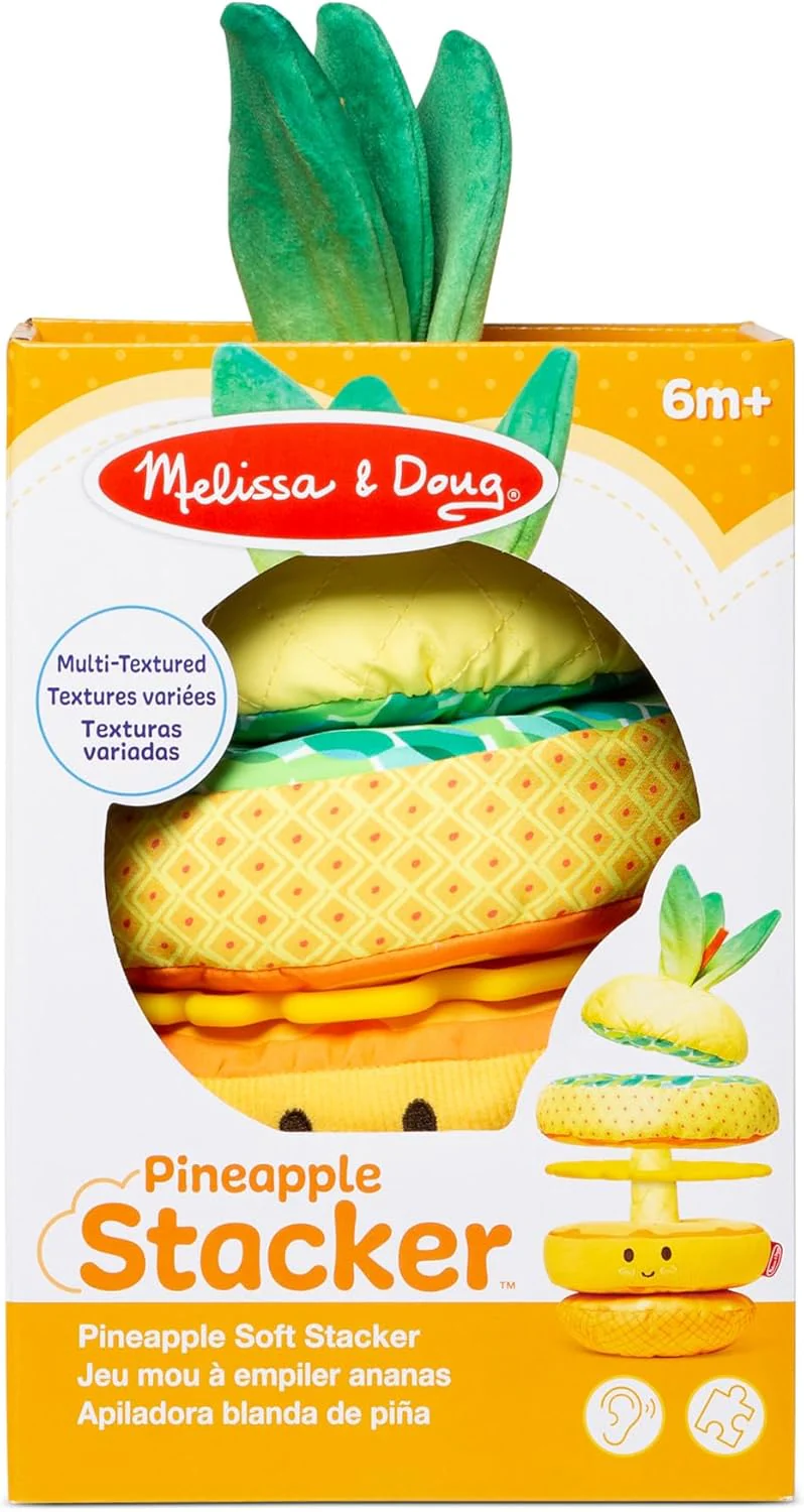 Melissa & Doug Pineapple Soft Stacker | Sensory Baby Toy for Early Learning | 6-12 Months - Image 2