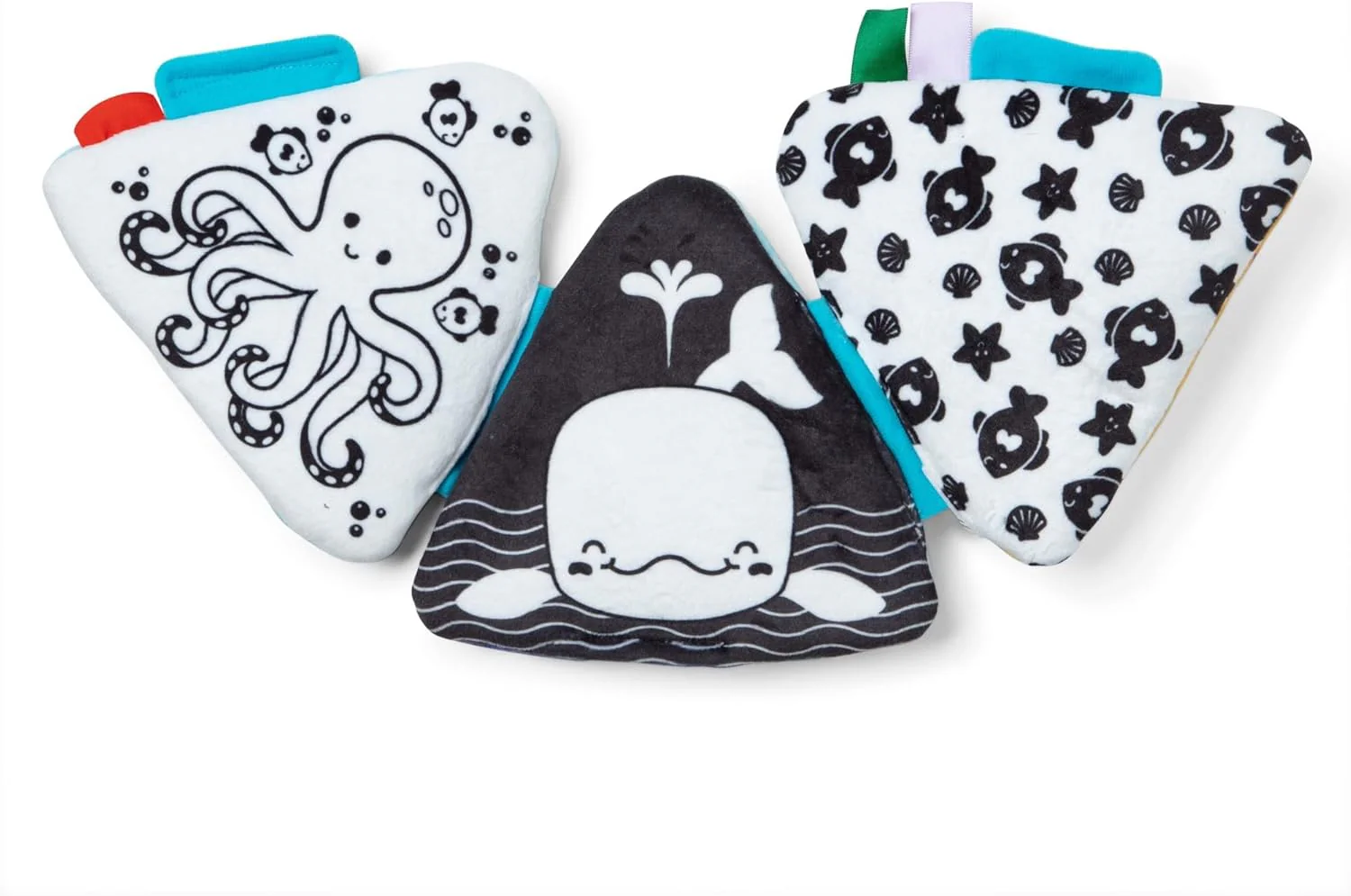 Melissa & Doug Ocean Tummy Time Triangle Infant Baby Toy, Soft Sensory Play with Textures, Mirror, Floor Toy for Newborns to Ages 6 Months, 11.5 x 8.1 x 1.25 - Image 4