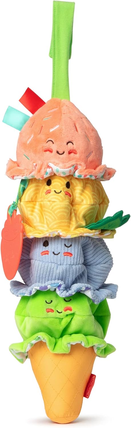 Melissa & Doug Ice Cream Take-Along Clip-On infant toy with sound and vibration - Early development & activity toys - Soft play food baby toys 0 months plus - Baby girl & baby boy toys - Image 5
