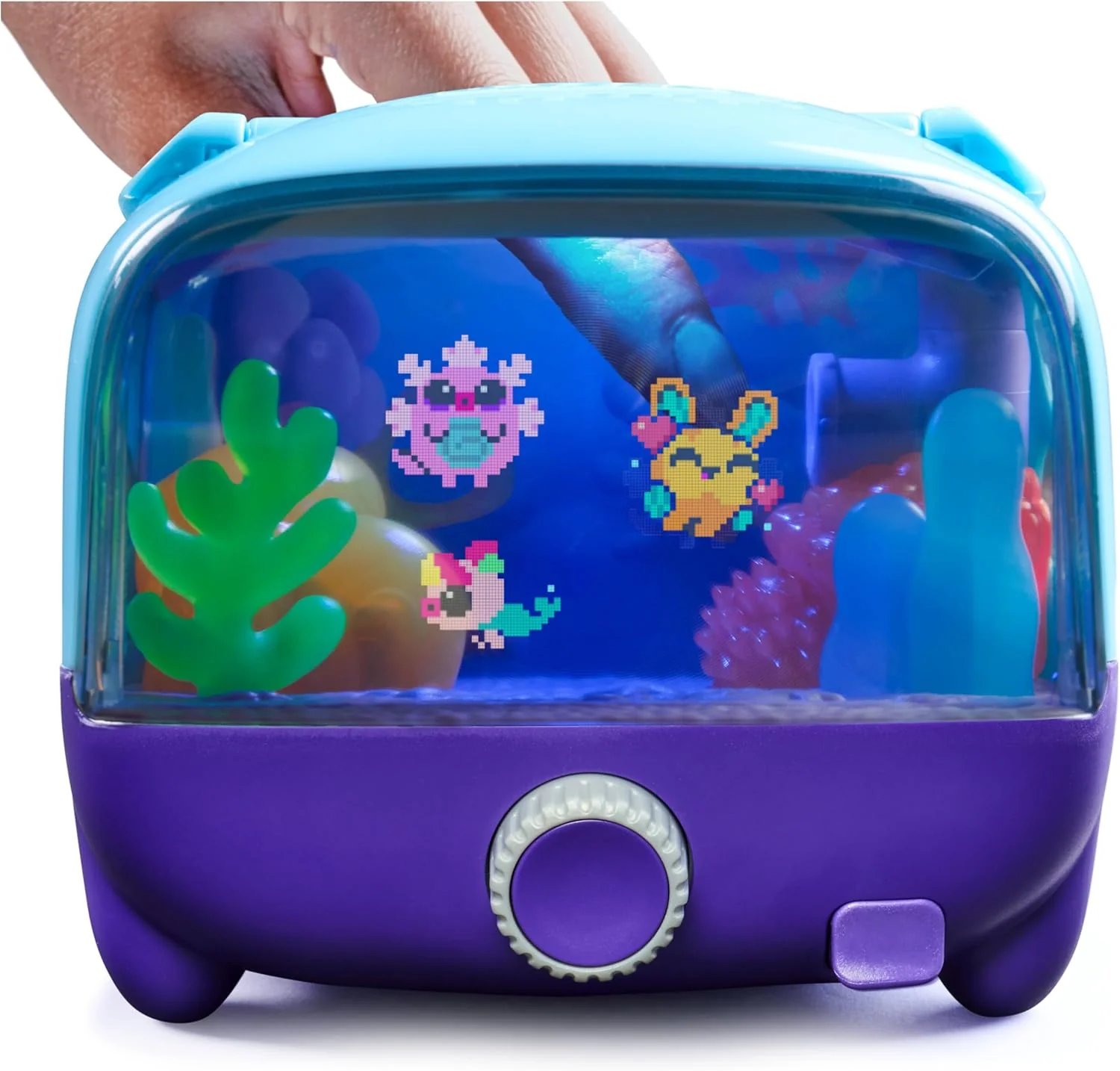 Bitzee, Aquarium Interactive Digital Pet Tank with 30 Virtual Fish Inside, Features a Large Display and LED Lights, Electronic Pets Respond to Touch, Birthday Gifts for Girls and Boys Ages 5 and up - Image 3