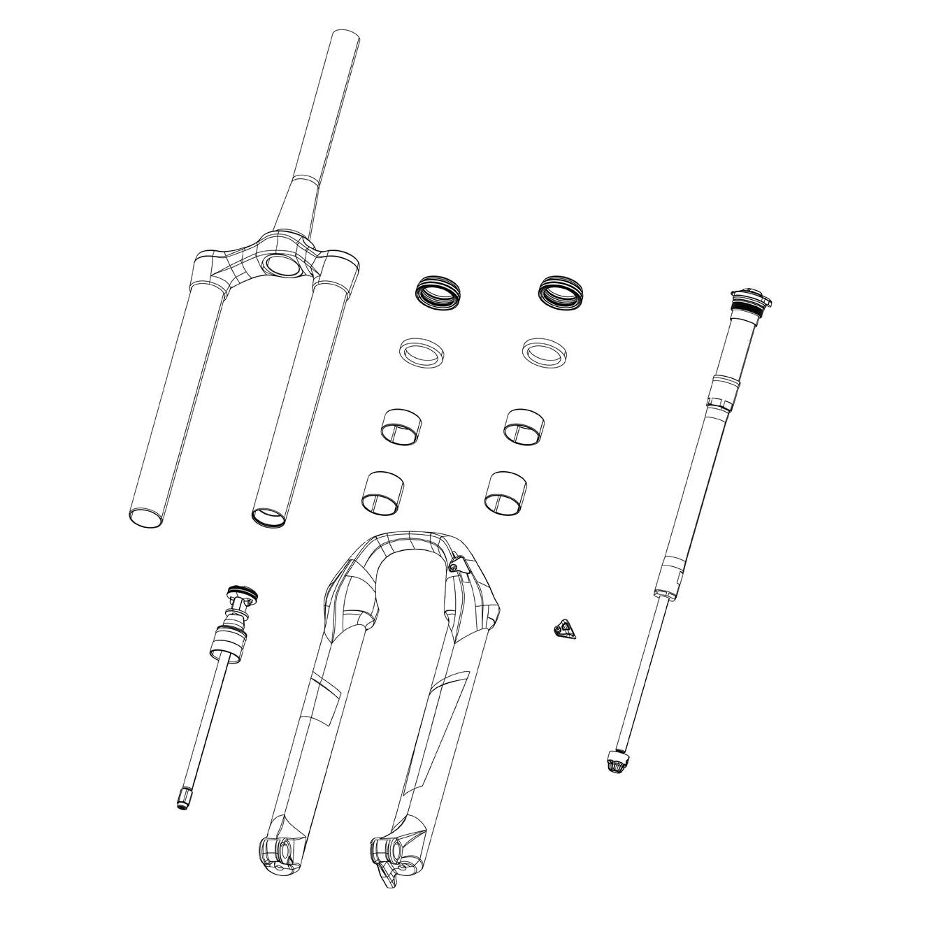 Rockshox Spare Front Suspension Chassis Lower Crown/Steerer Assembly Grey 35mm Boxxer C1 (2019+)