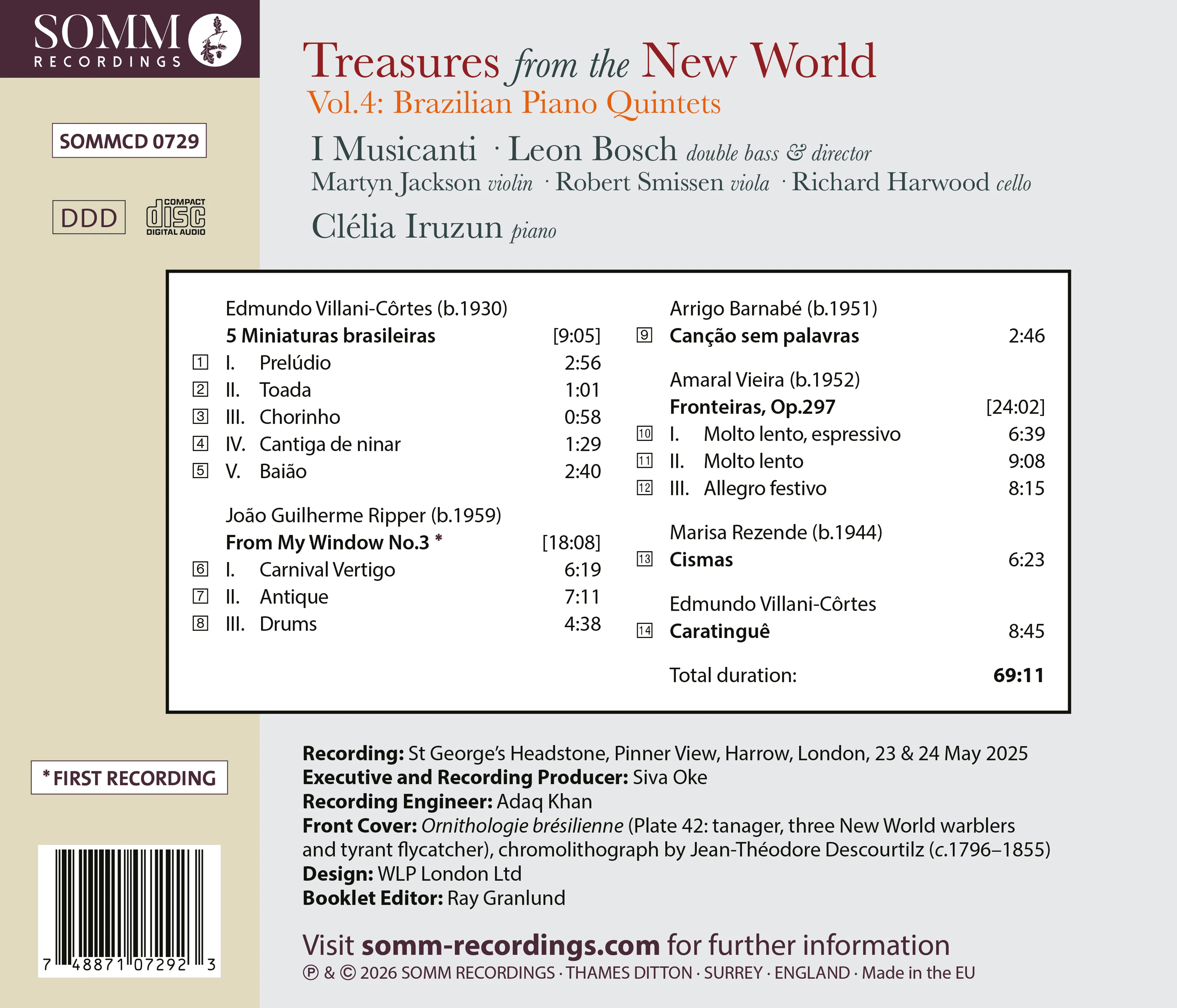 Treasures from the New World: Brazilian Piano Quintets - Volume 4 - Image 2