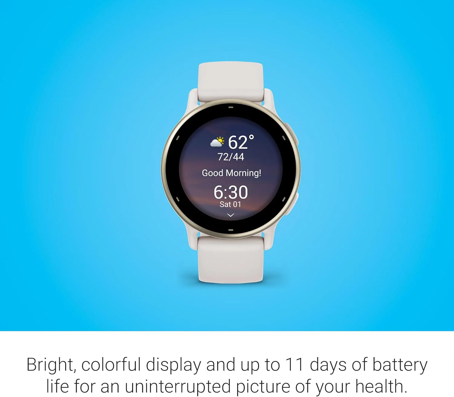 Garmin vívoactive 5, AMOLED GPS Smartwatch , All-day Health Monitoring, Advanced Fitness Features, Personalised Sleep Coaching, Music and up to 11 days battery life, Ivory - Image 3