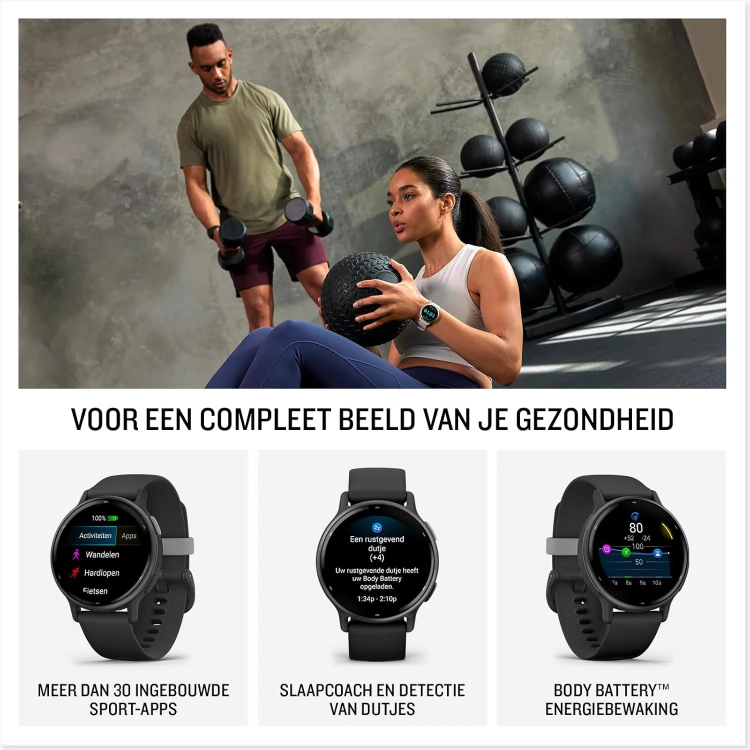 Garmin Vivoactive 5 AMOLED GPS Smartwatch with All-day Health Monitoring and Music, Metallic Navy Aluminium Bezel with Navy Case and Silicone Band - Image 2