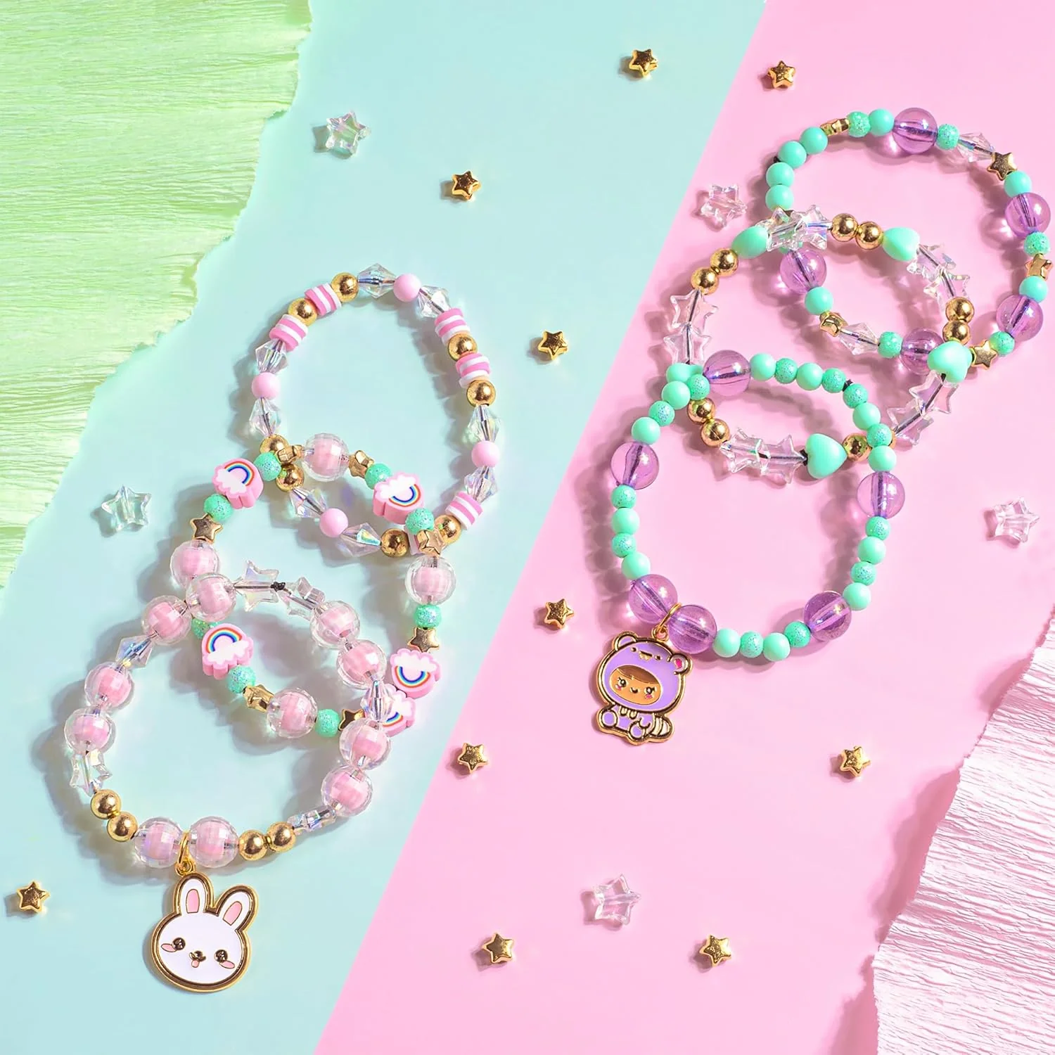 Fashion Angels Basic Fun Kawaii Cuties Bracelet Design Kit – Make 12 Kawaii Bracelets with 10 Cute Charms & 20 Specialty Beads – Jewellery Making Kit for Girls Ages 6+ - Image 5