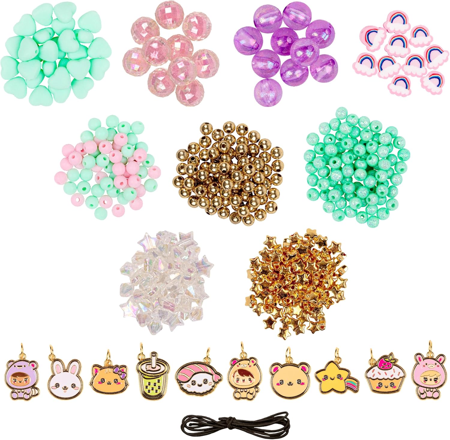 Fashion Angels Basic Fun Kawaii Cuties Bracelet Design Kit – Make 12 Kawaii Bracelets with 10 Cute Charms & 20 Specialty Beads – Jewellery Making Kit for Girls Ages 6+ - Image 6