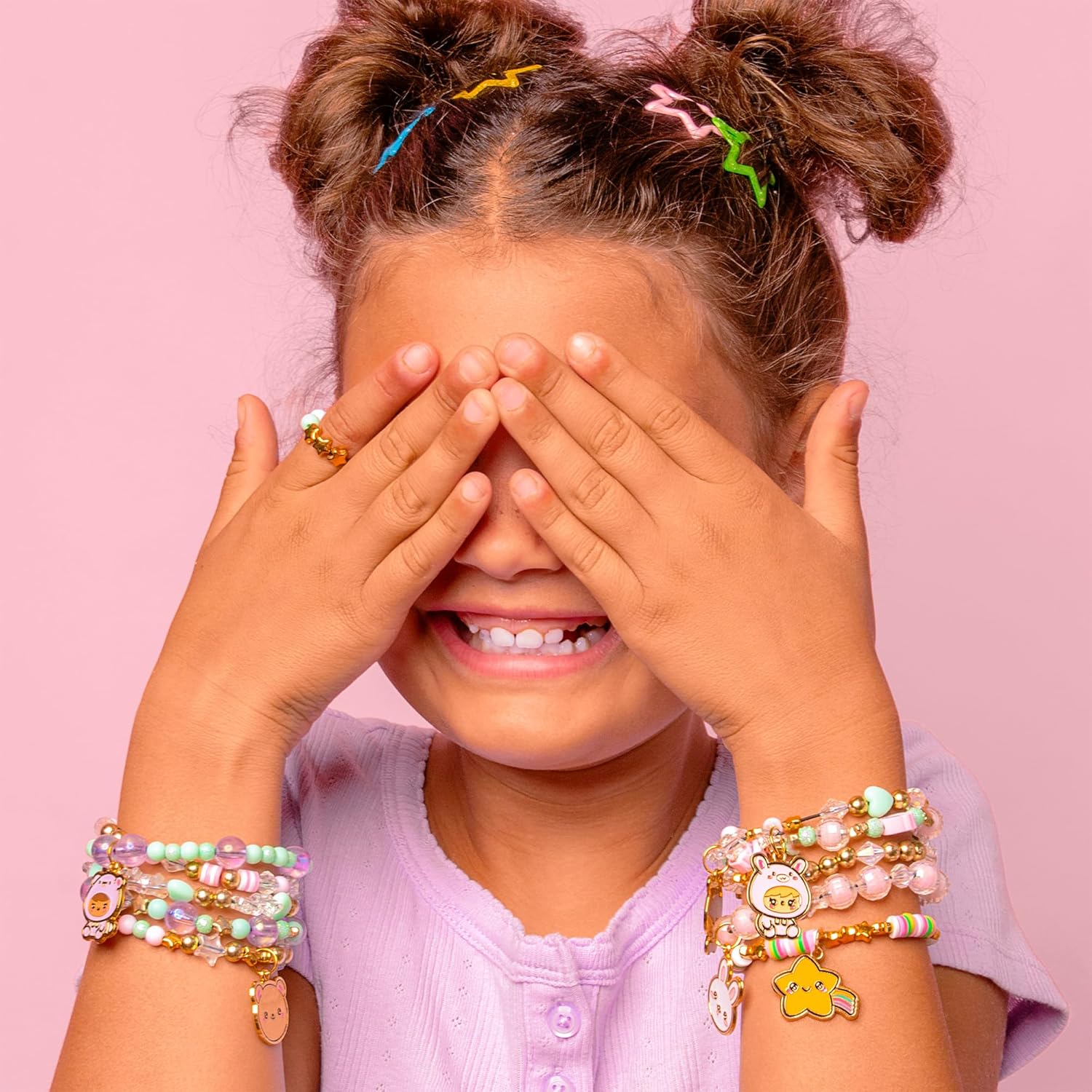 Fashion Angels Basic Fun Kawaii Cuties Bracelet Design Kit – Make 12 Kawaii Bracelets with 10 Cute Charms & 20 Specialty Beads – Jewellery Making Kit for Girls Ages 6+ - Image 7