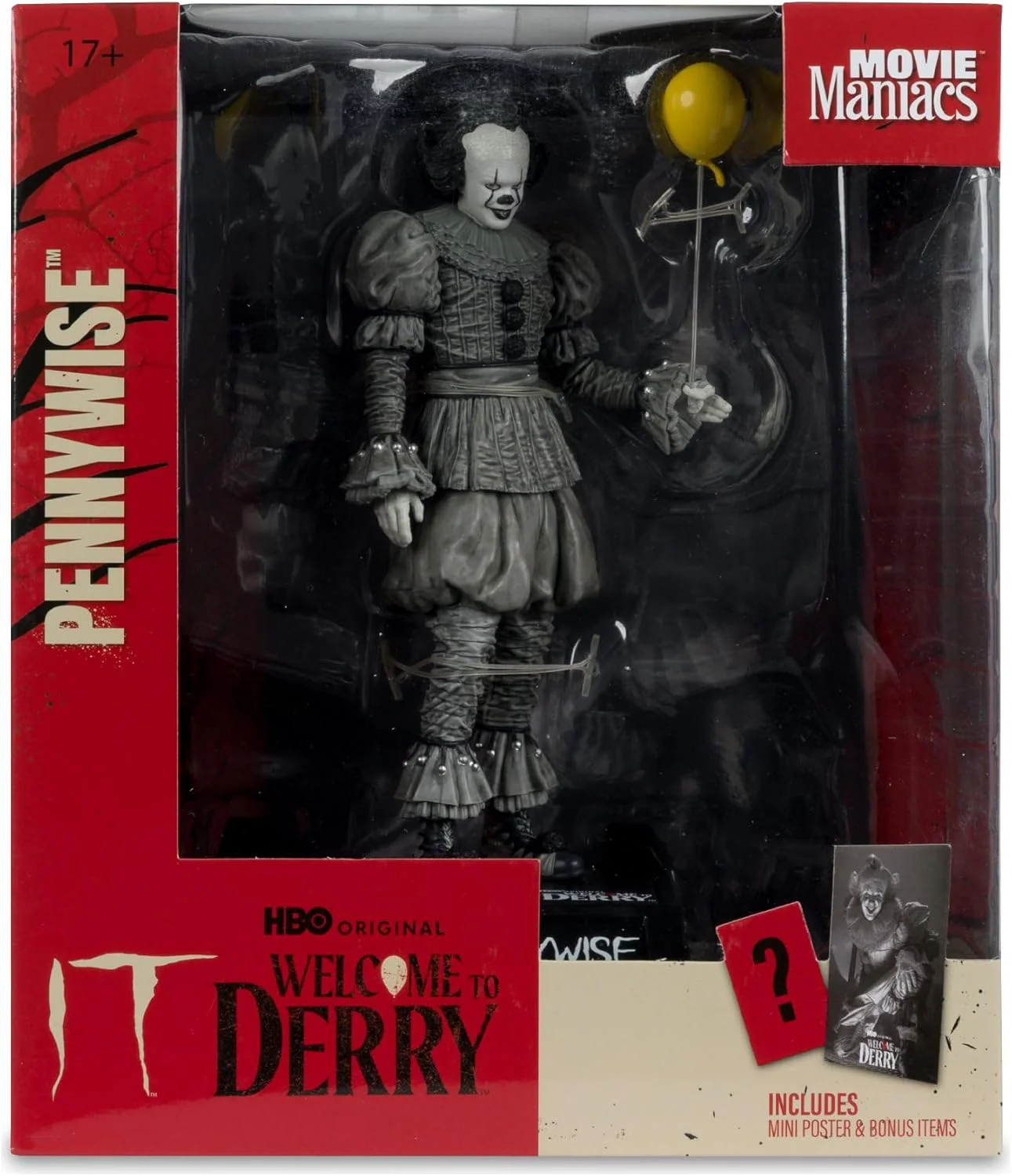 It Welcome To Derry Movie Maniacs Figure Pennywise (Black &Amp; White) 16 Cm - Image 5