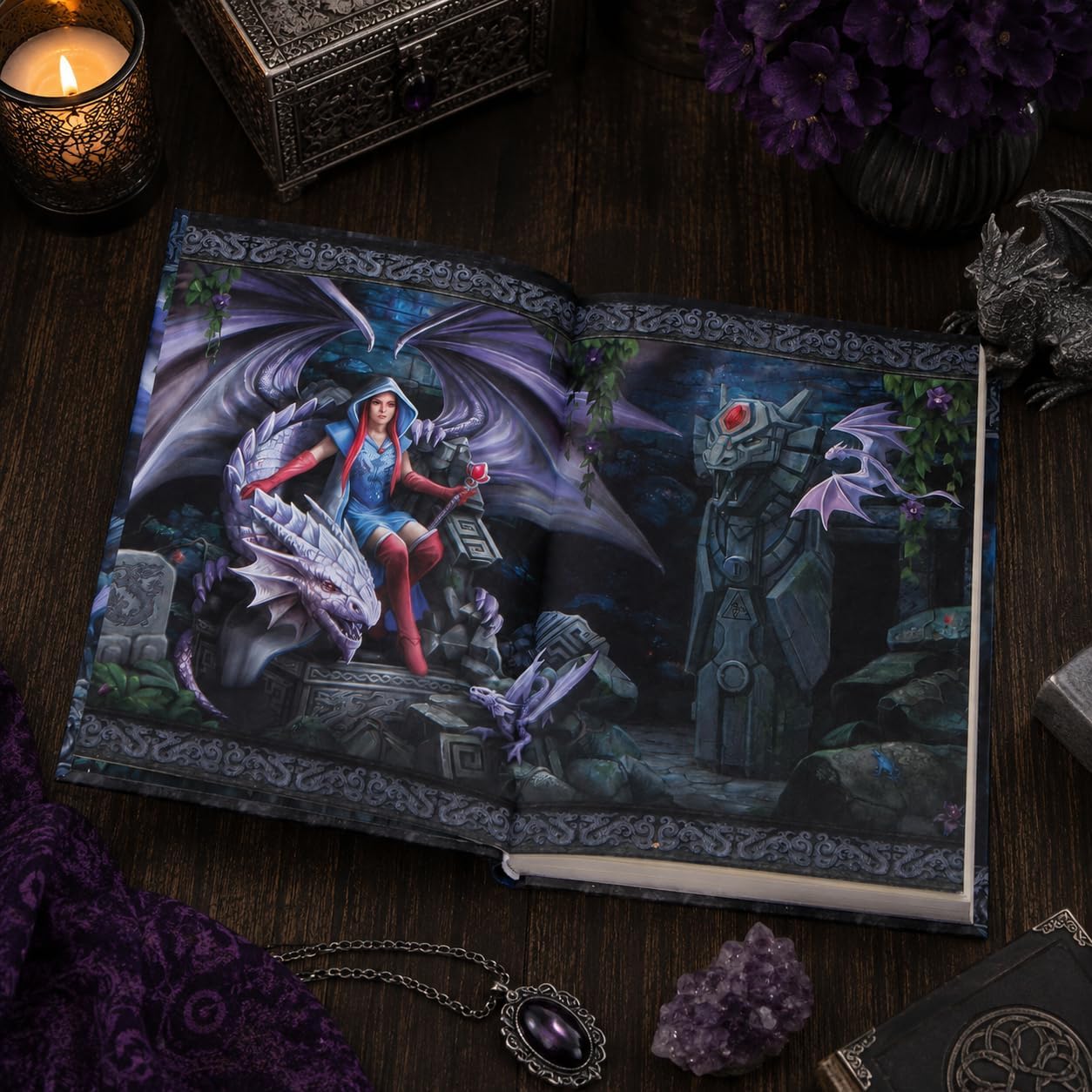 Anne Stokes A5 Gothic Fantasy Journals 17cm – Hardback Writing Notebooks (Dragon Mage - Image 3