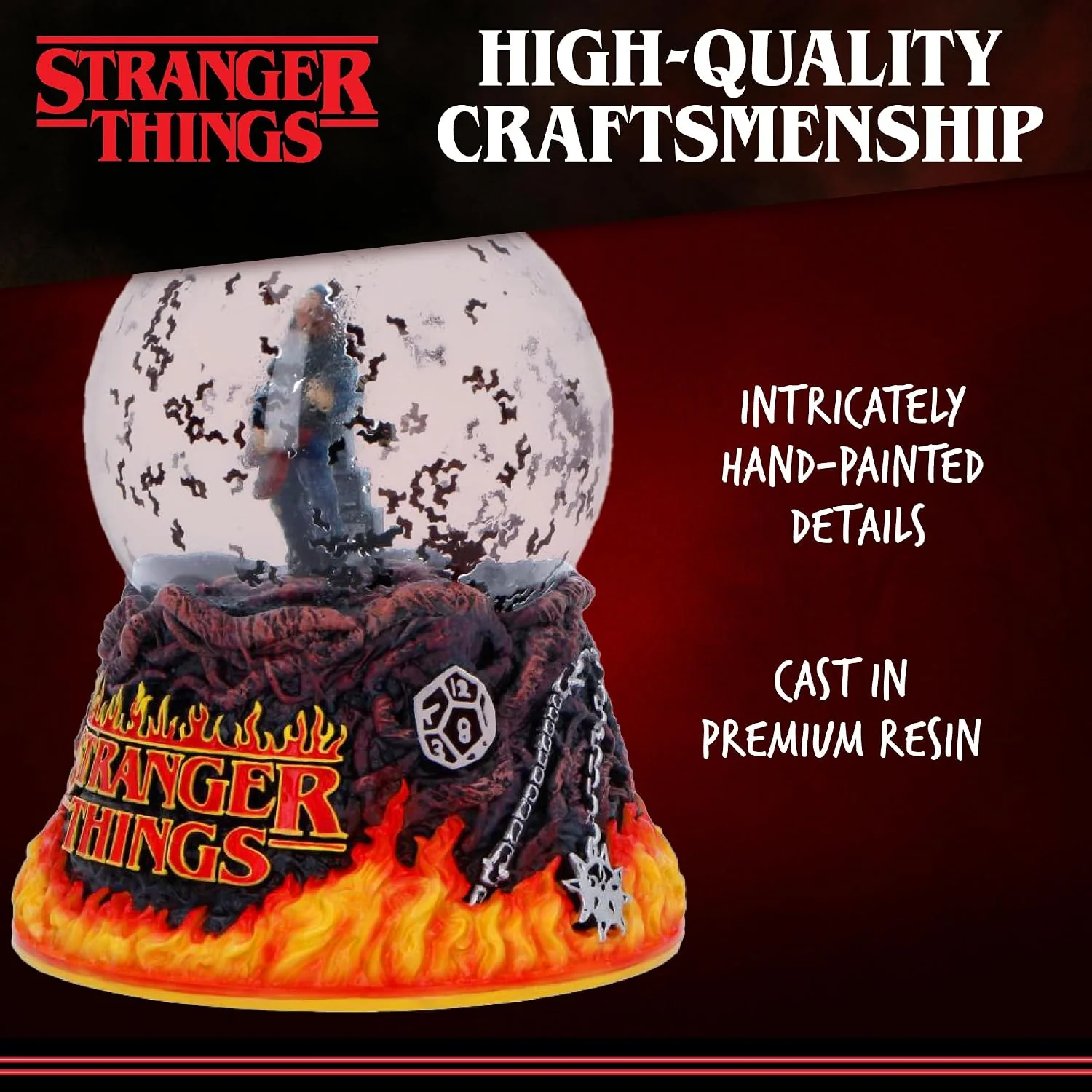 Nemesis Now Stranger Things Eddie's Sacrifice Snow Globe - Officially Licensed Eddie Munson Guitar Scene Hellfire Club Collectible, 14.5cm - Image 5