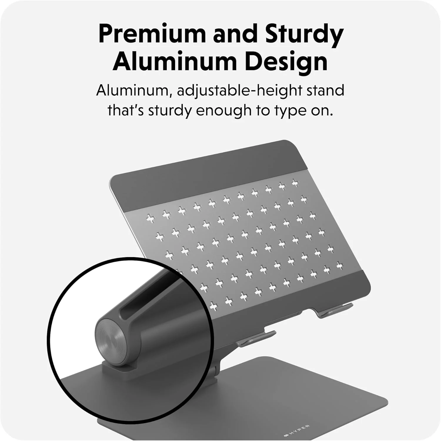 Hyperspace Ergonomic Adjustable Laptop Stand - Slate Grey - Image 7