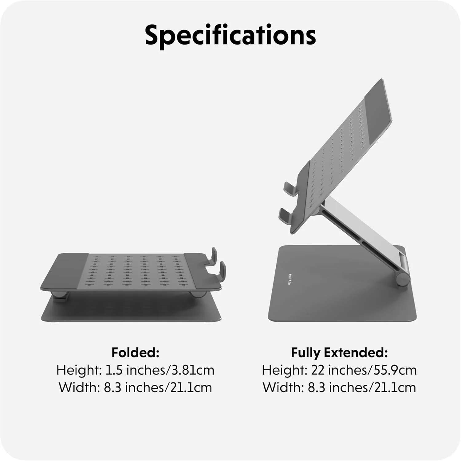 Hyperspace Ergonomic Adjustable Laptop Stand - Slate Grey - Image 8