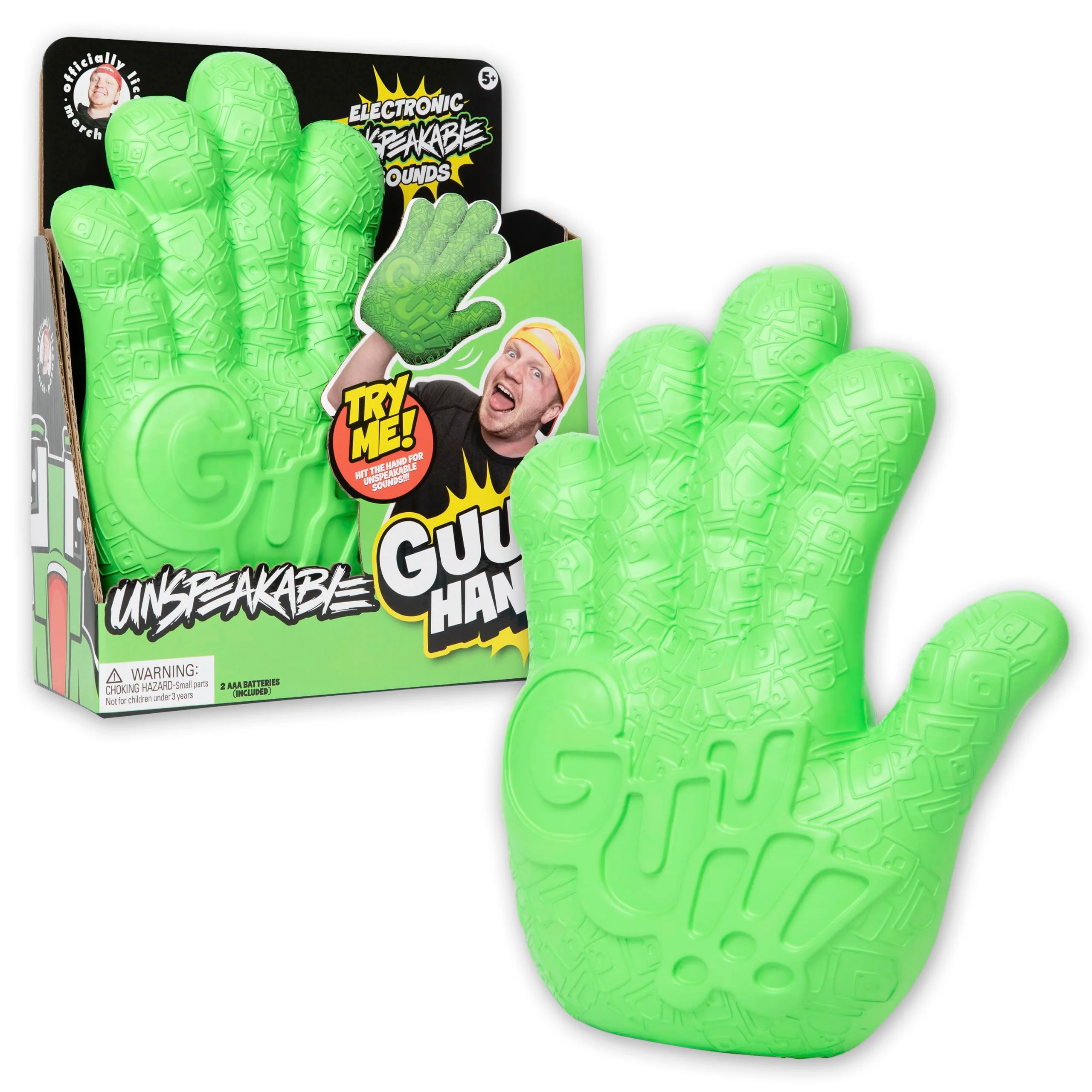 Unspeakable GUU Hand Toy – Giant Wearable Sound FX Kids Toy – Smack‑Activated Interactive Merch – YouTuber Roleplay Toy for Fans