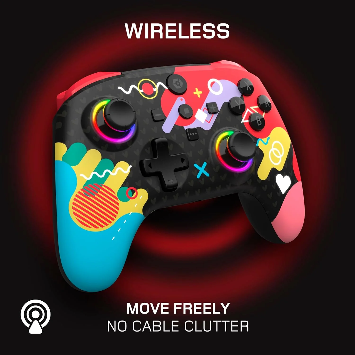 Gioteck WX5+ Doodle - Wireless Controller for Nintendo Switch 2 - Chat Menu Button - Hall Effect Thumbs and Triggers - Customisable RGB - Programmable Back Buttons - Image 6