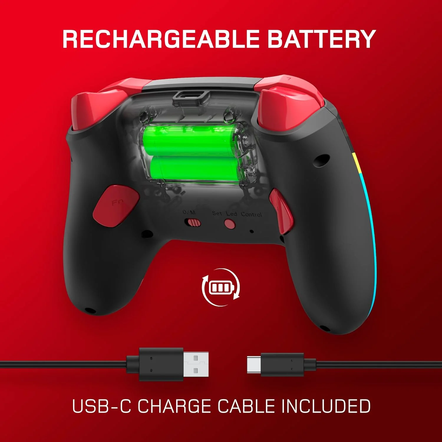 Gioteck WX5+ Doodle - Wireless Controller for Nintendo Switch 2 - Chat Menu Button - Hall Effect Thumbs and Triggers - Customisable RGB - Programmable Back Buttons - Image 7