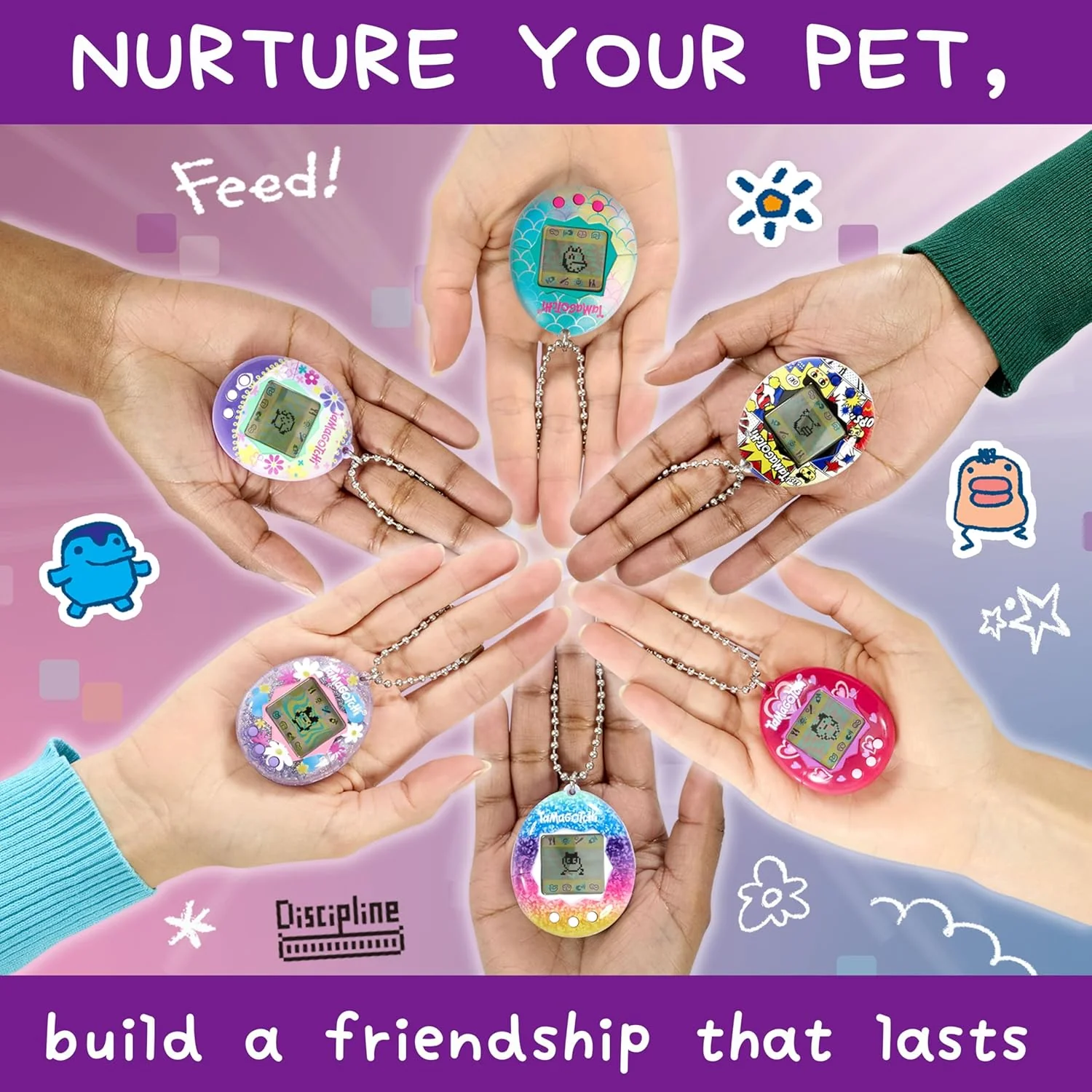 Bandai Tamagotchi Original College Sweater Digital Pet | Nurture And Raise The Original Tamagotchi Electronic Pet | Tamagotchi Japanese Kids Toys For Girls And Boys Make Great 90s Retro Gifts - Image 3