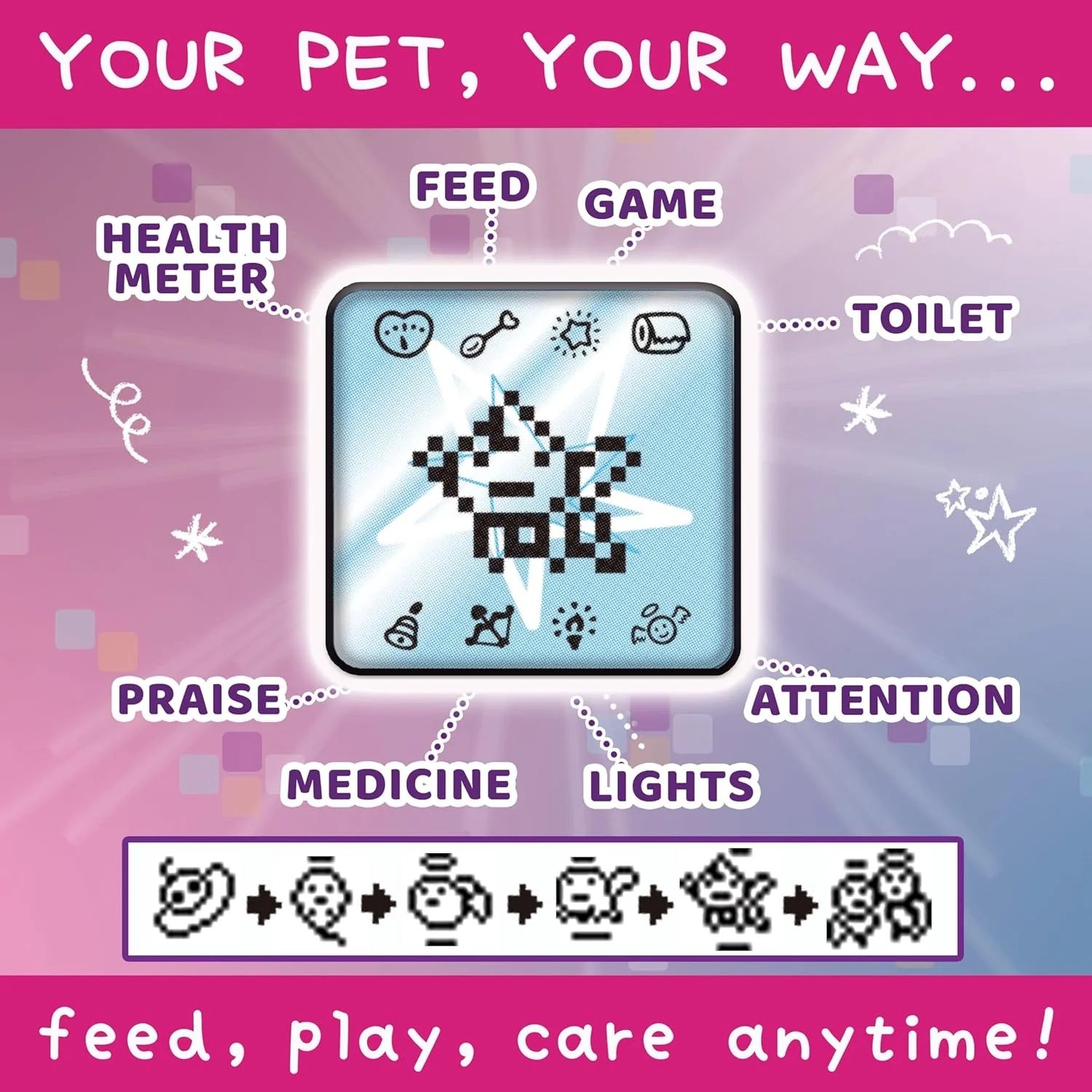 TAMAGOTCHI Bandai Original Angel Flower Bouquet Digital Pet | Nurture And Raise The Original Electronic Pet Japanese Kids Toys For Girls And Boys Make Great 90s Retro Gifts - Image 2