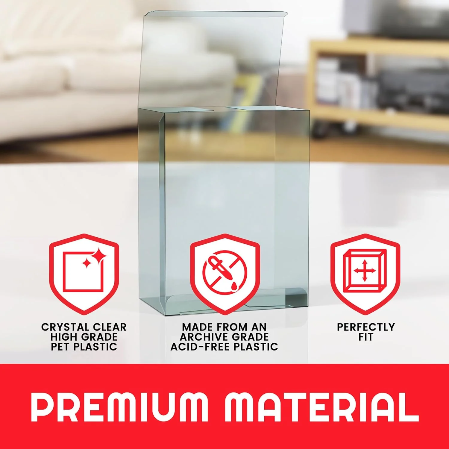 EVORETRO Plastic Display Case Protector for Pokemon Medium Tin Packaging - 5-Pack 0.40 mm Thick Archival Grade, Clear Transparent Protective Cases, Stackable, Custom Fit for Easy Setup and Storage - Image 2