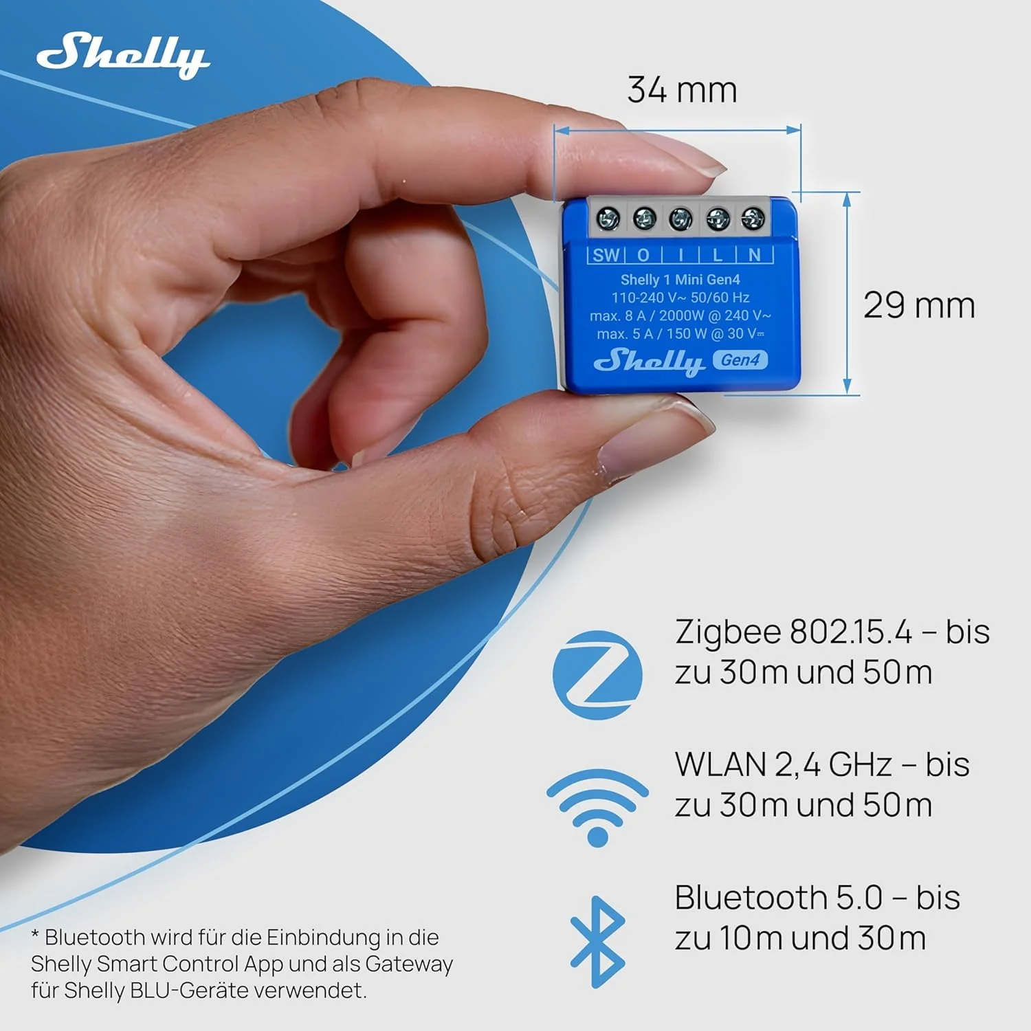 Smart Plug Shelly S4Sw-001X8Euu Bluetooth Wi-Fi Bluetooth 5.0 - Image 3