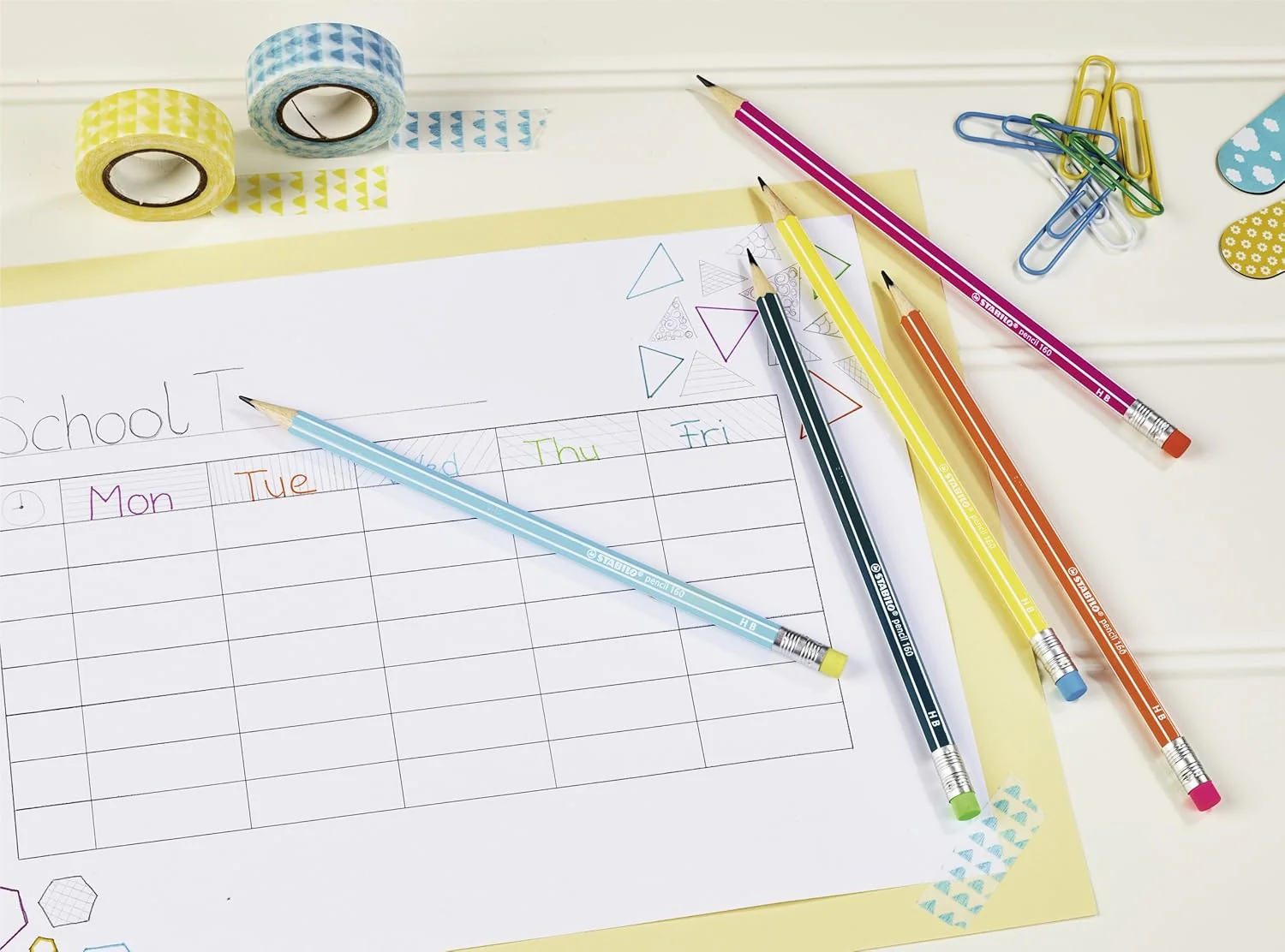 STABILO - Grafietpotlood met gum - Pencil 160 - HB - Set Van 6 Stuks - Image 6