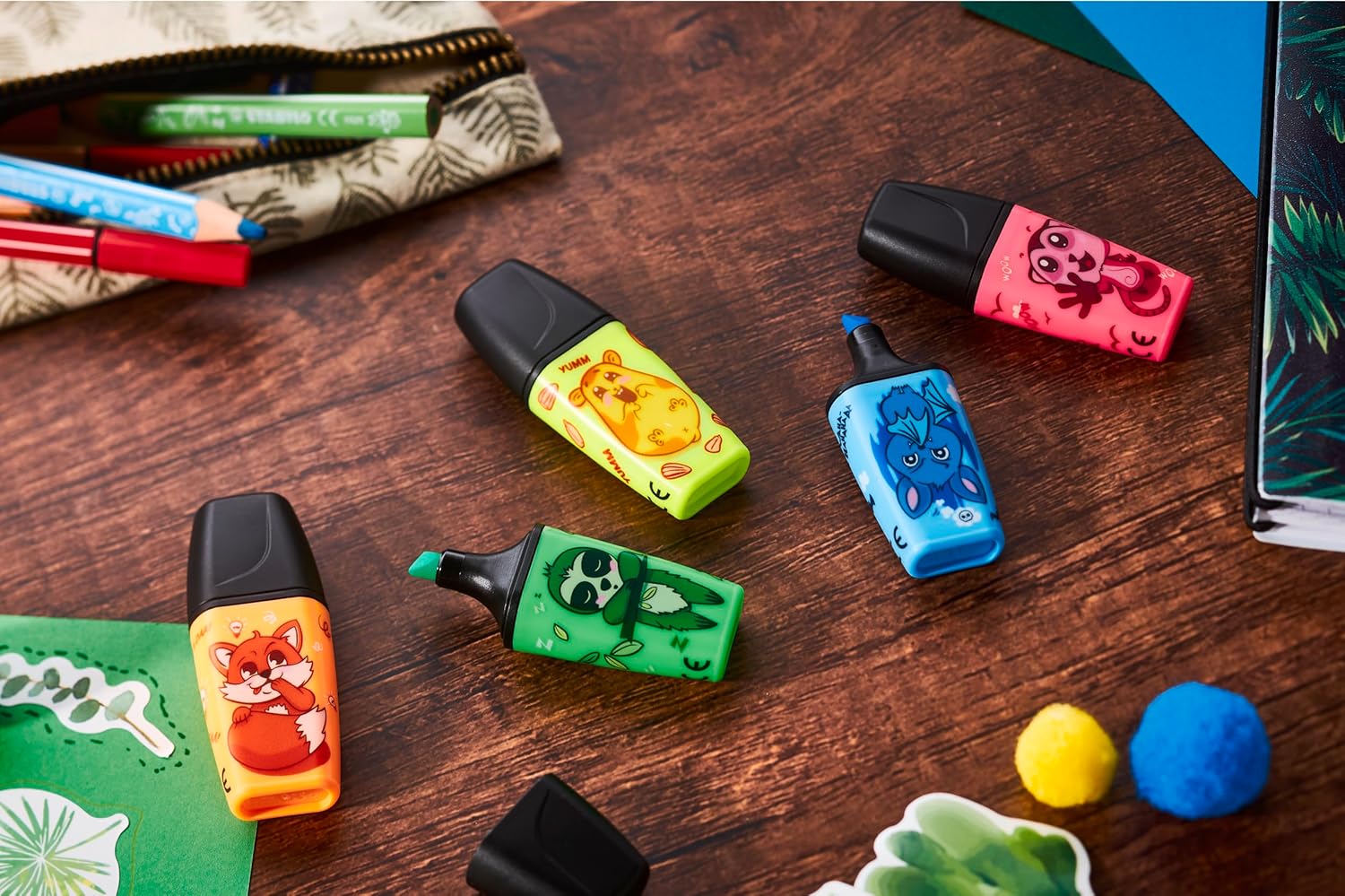 STABILO - Markeerstift - BOSS MINI - Animal Vibes - Etui met 5 kleuren - Image 4