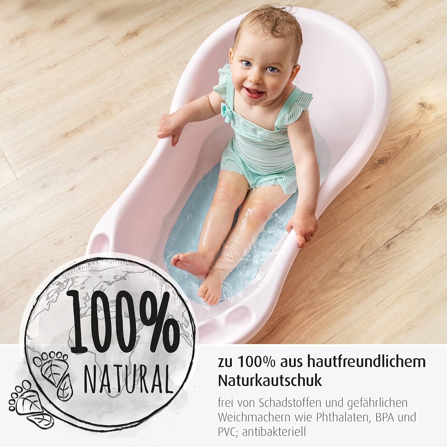 Reer - Myhappybath Baby Bath Mat - Blue - 42 X 25 Cm - Image 4