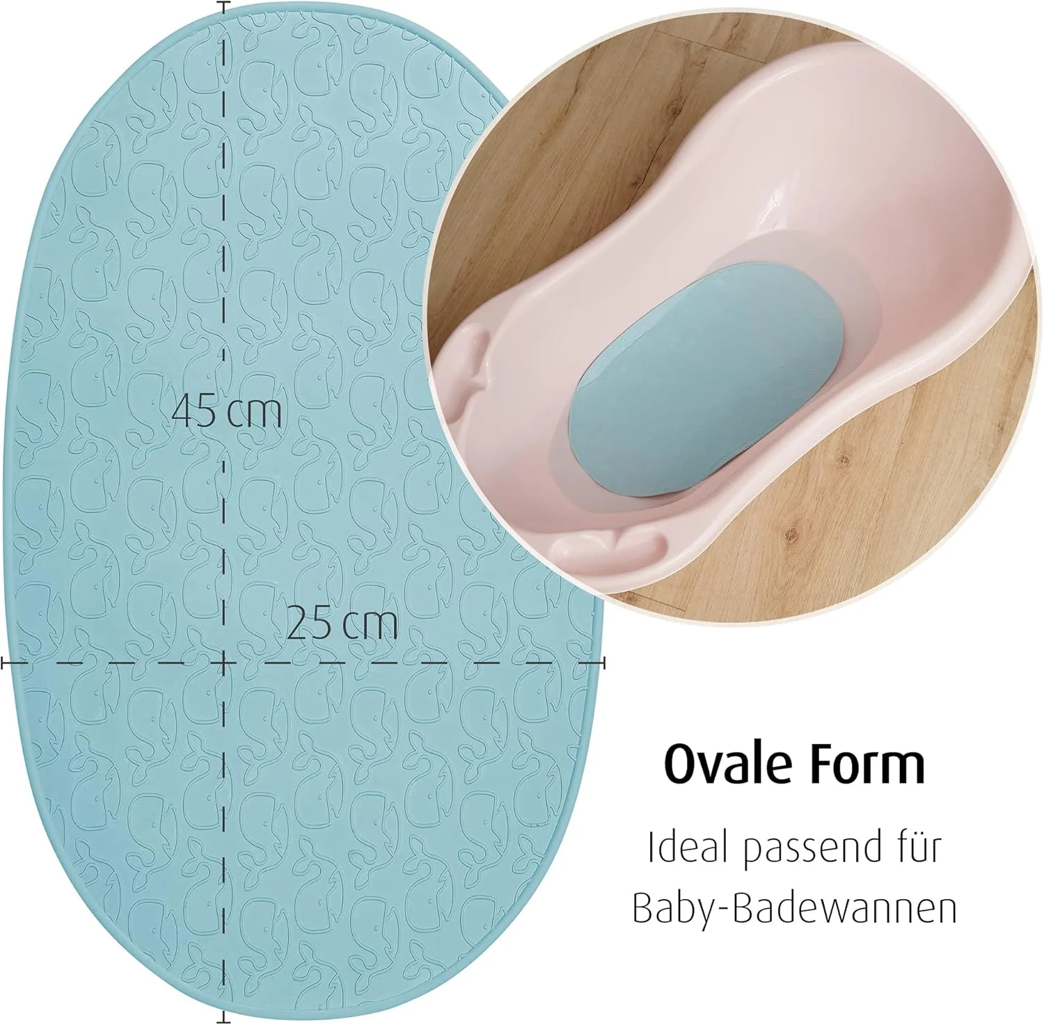 Reer - Myhappybath Baby Bath Mat - Blue - 42 X 25 Cm - Image 5