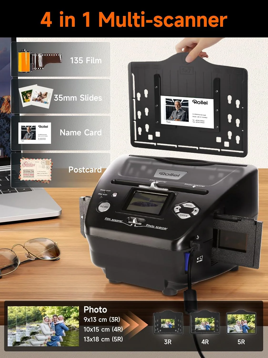 Rollei PDF-S 240 SE - Multi-scanner voor foto's, dia's en negatieven, scanproces in seconden, incl. beeldbewerkingssoftware - zwart - Image 3