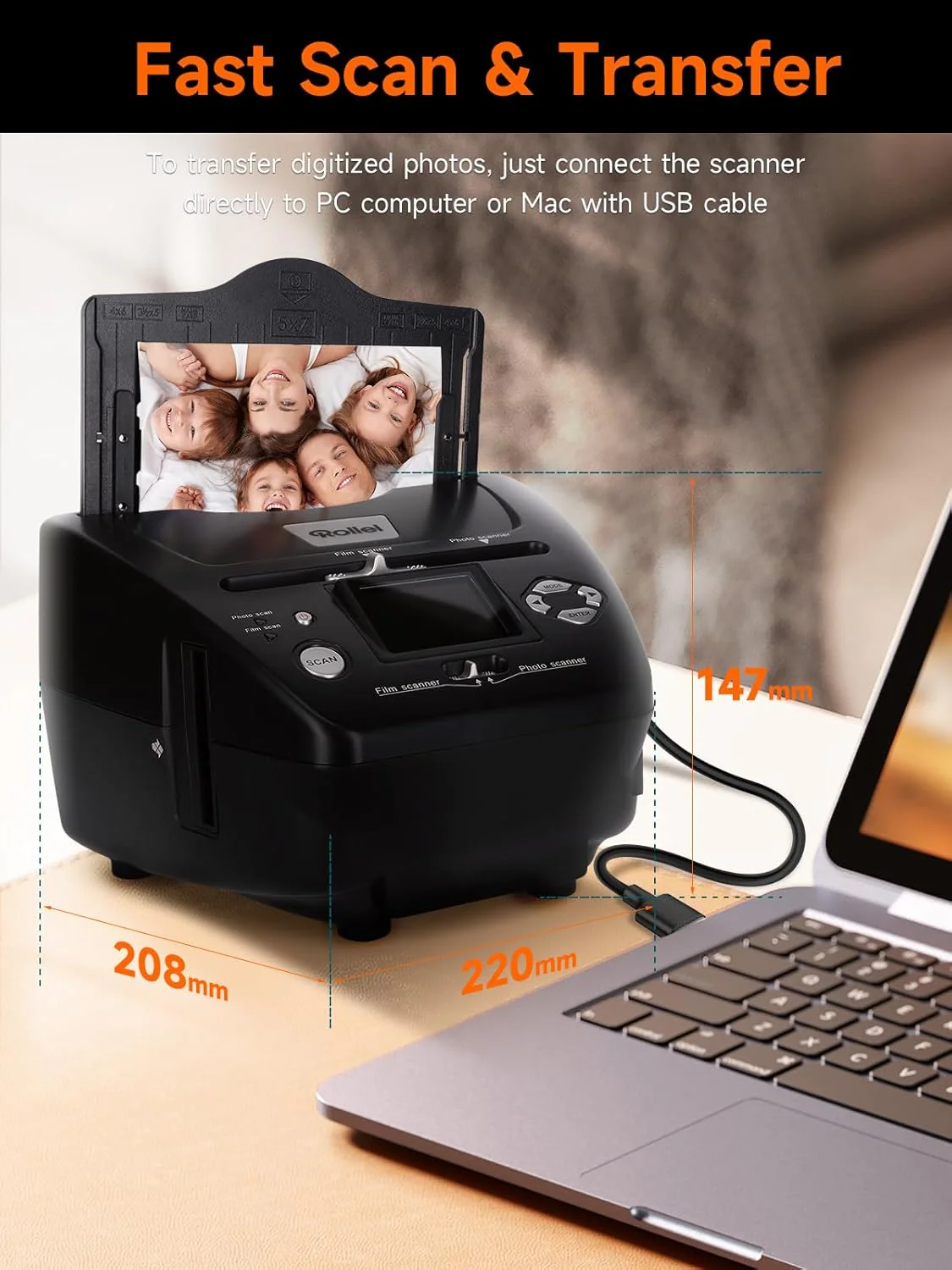 Rollei PDF-S 240 SE - Multi-scanner voor foto's, dia's en negatieven, scanproces in seconden, incl. beeldbewerkingssoftware - zwart - Image 4