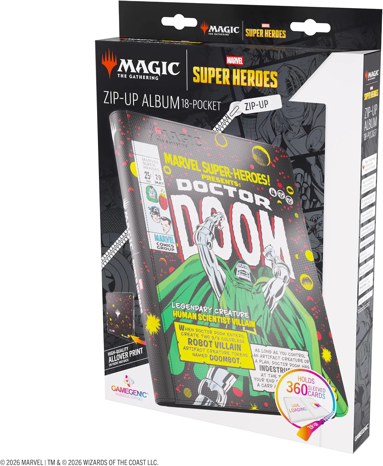 Gamegenic Mtg Marvel Super Heroes Zip-Up Album 18-Pocket - Doctor Doom/Spider-Man - Image 4
